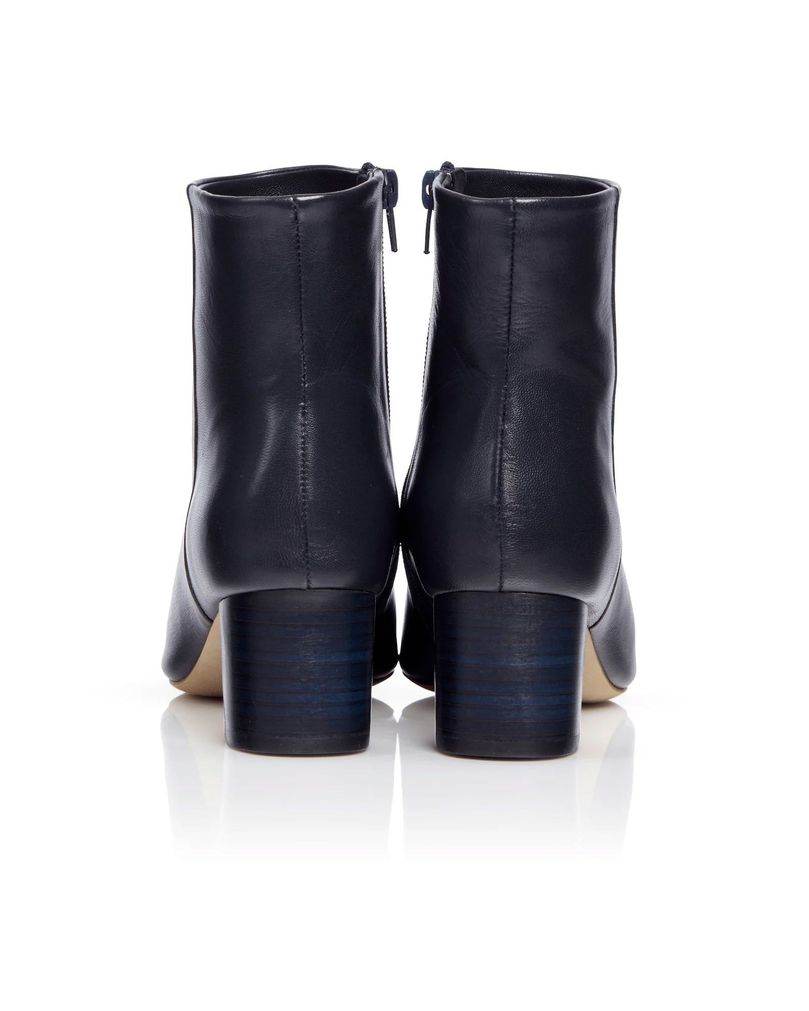 Ashley Low Block Heel Fashion Shoe Leather Kitten Boot  image