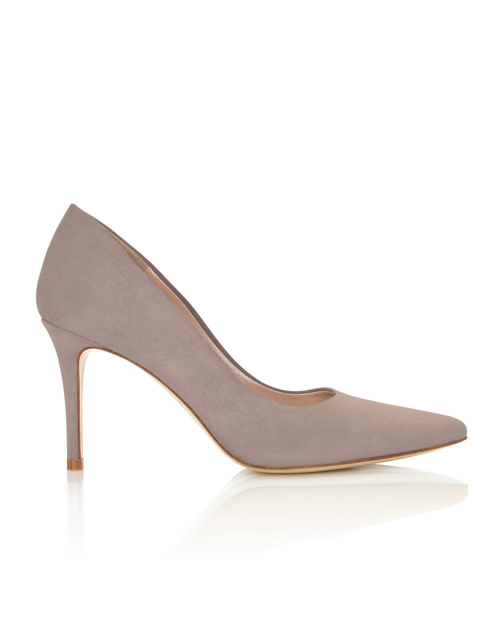 Claudia Cinder Fashion Shoe Grey Mid Heel Court Shoes  image