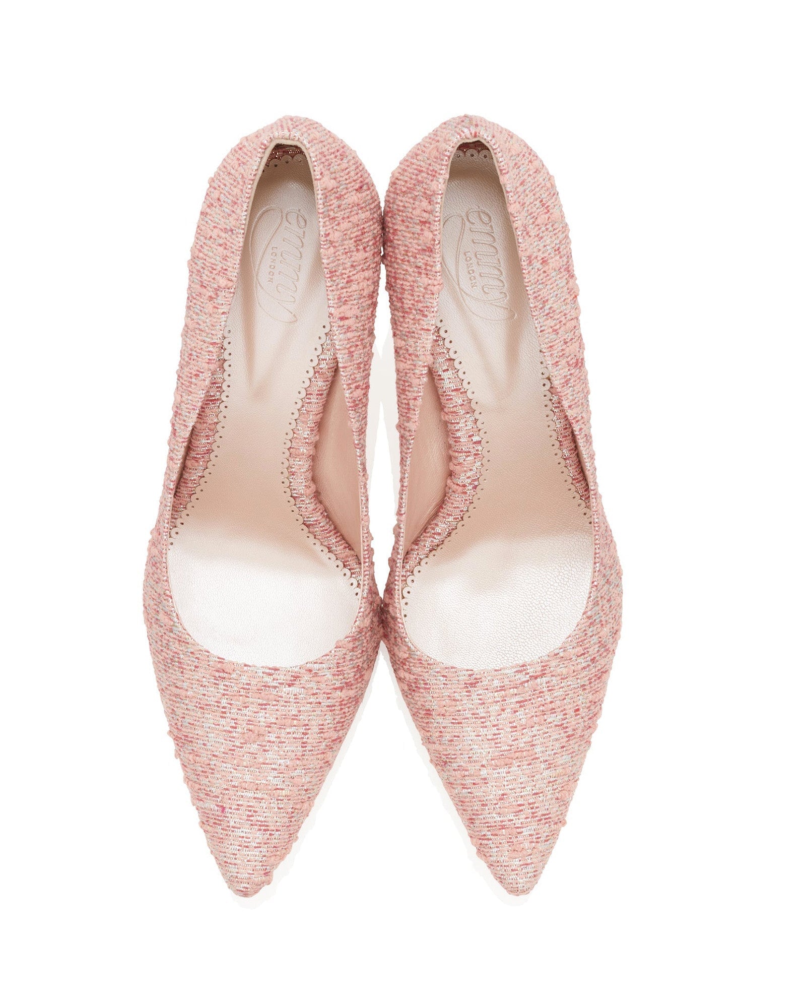 Claudia Bouclé Misty Rose Bridal Shoe Pink Pointed Court Shoe  image