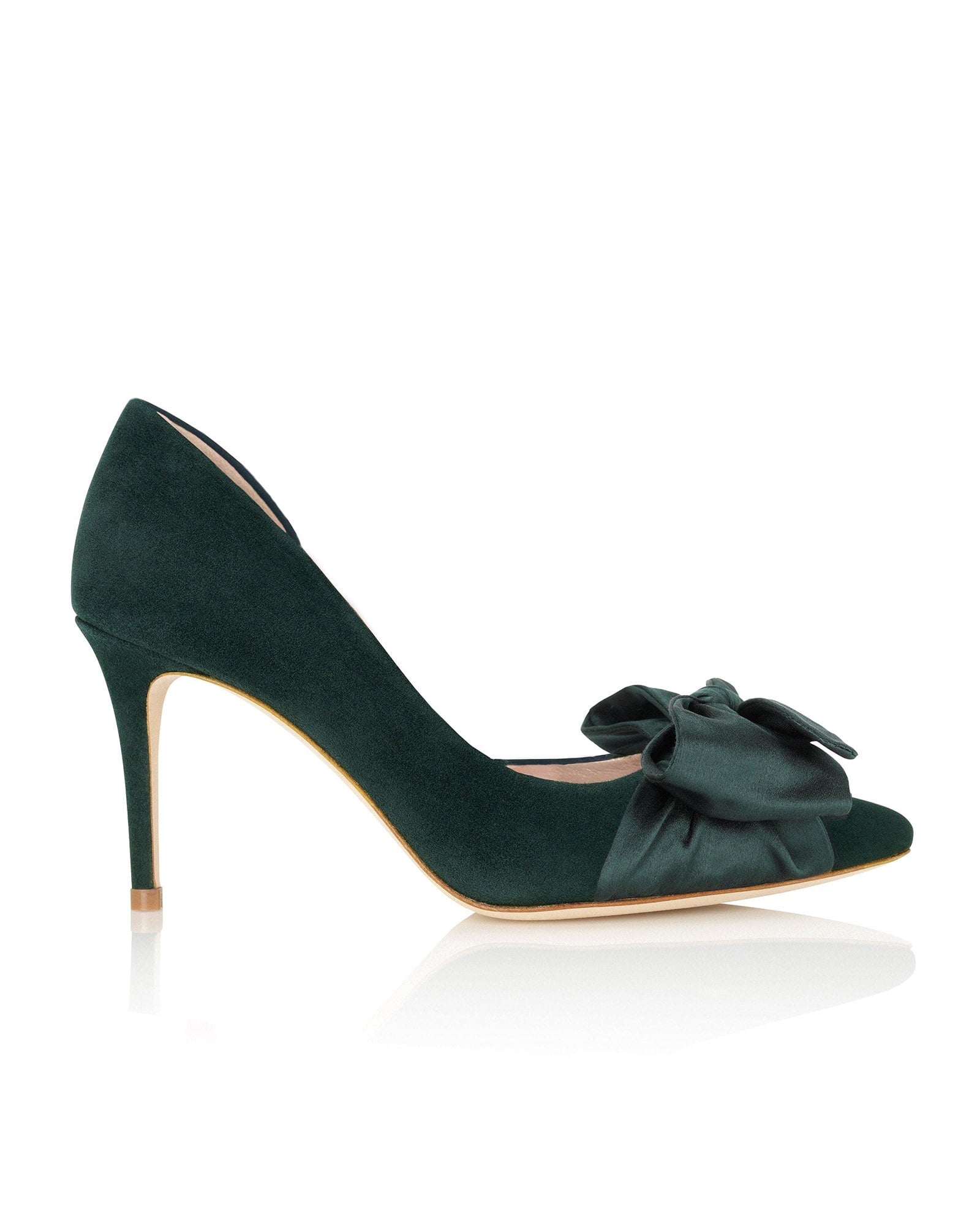 Florence Greenery Suede Mid Heel Emmy London1
