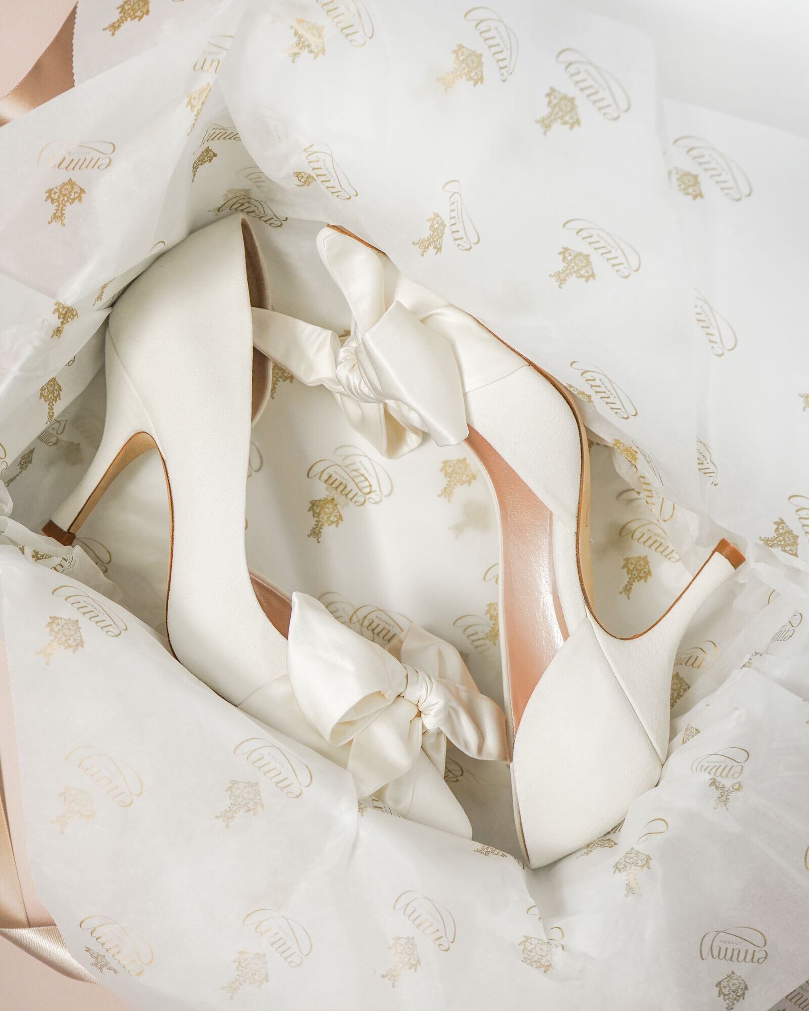 Florence Mid Heel Bridal Shoe Ivory Bridal Shoes with Satin Bows  image