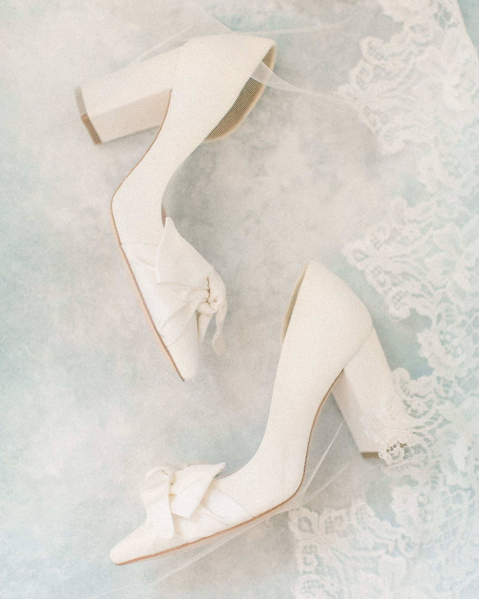 Florence Mid Block Bridal Shoe Bridal Shoes with Satin Bows  image