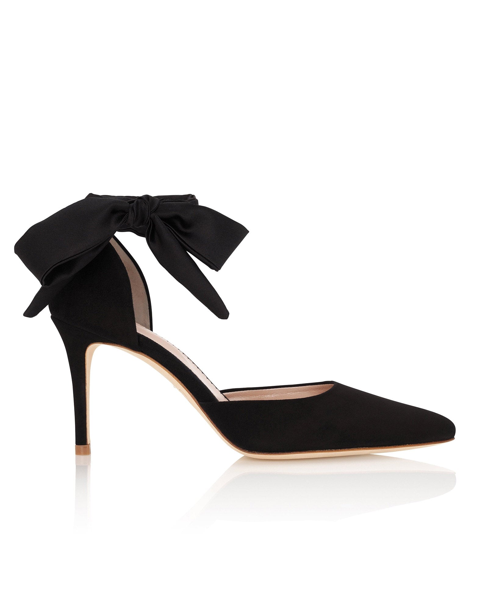 Harriet Black Suede Mid Heel Emmy London