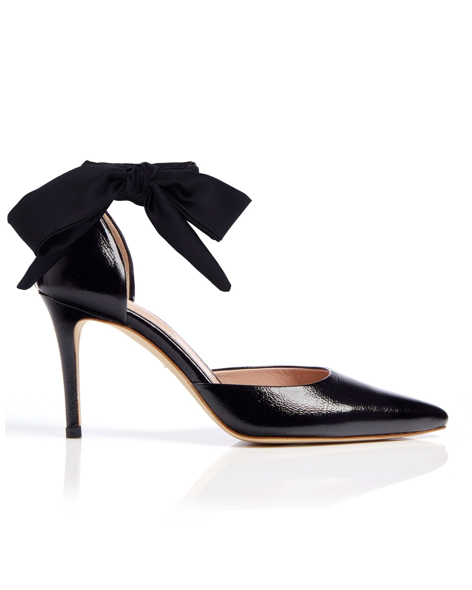 Harriet Black Patent Leather Mid Heel Emmy London