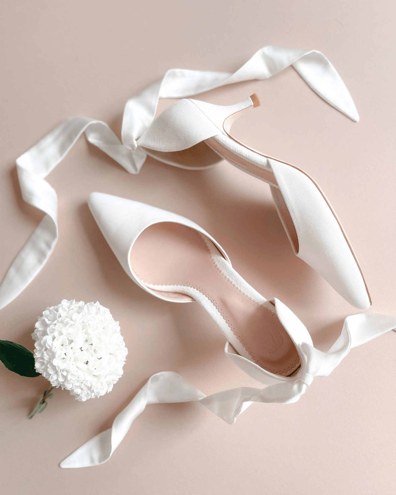 Harriet Ivory Suede Low Heel Emmy London