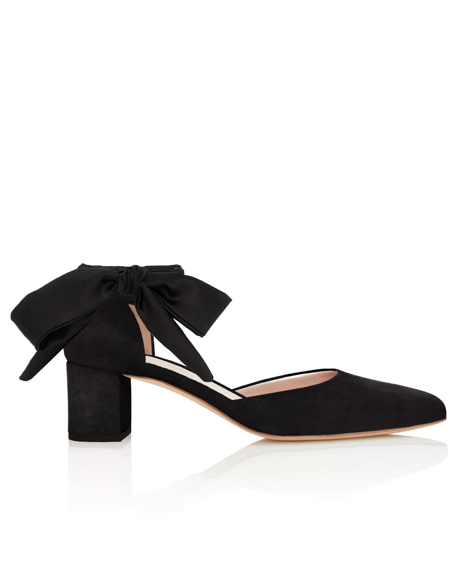 Harriet Black Suede Low Block Heel Emmy London - Main Image