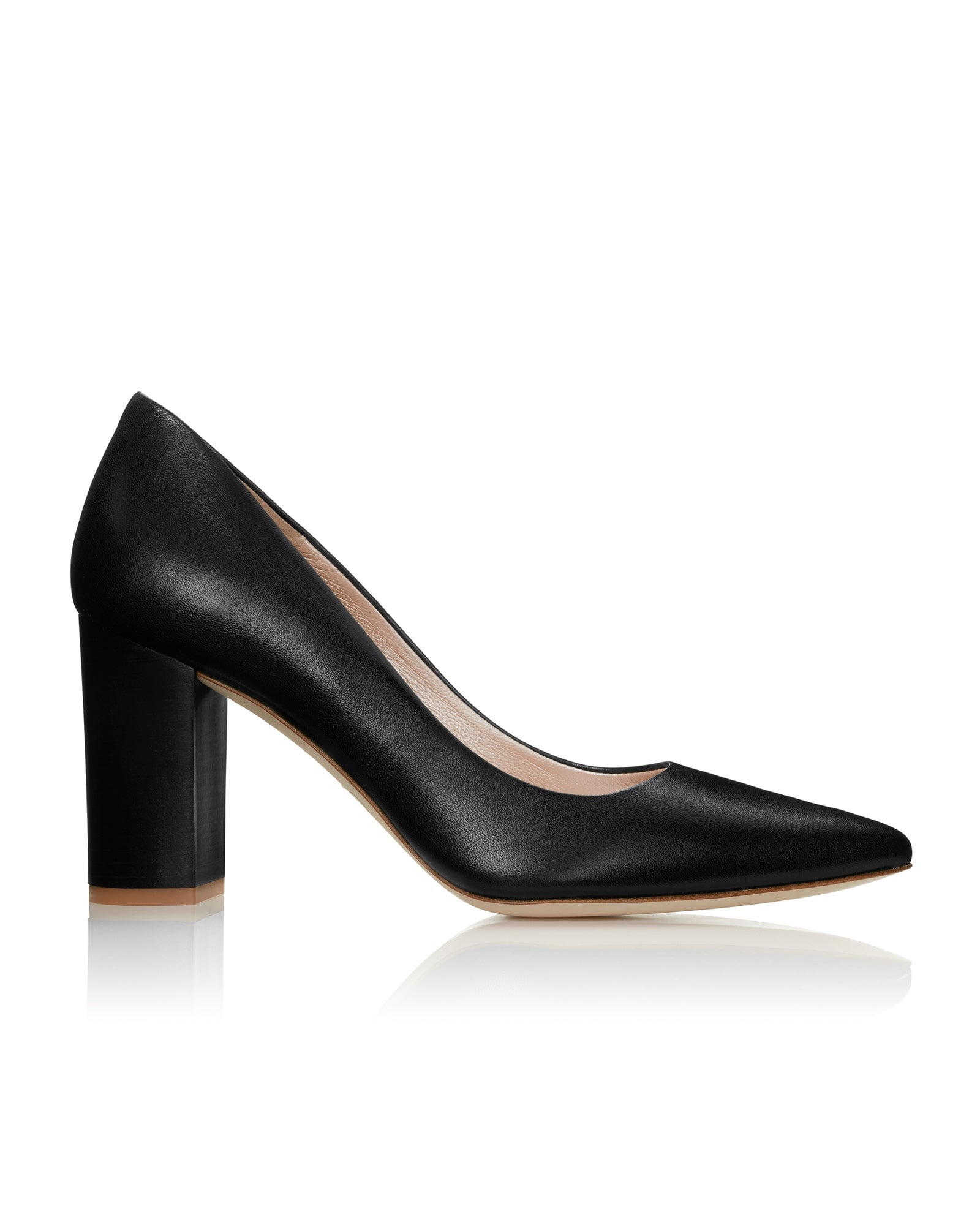 Josie Black Leather Mid Block Heel Emmy London - Main Image