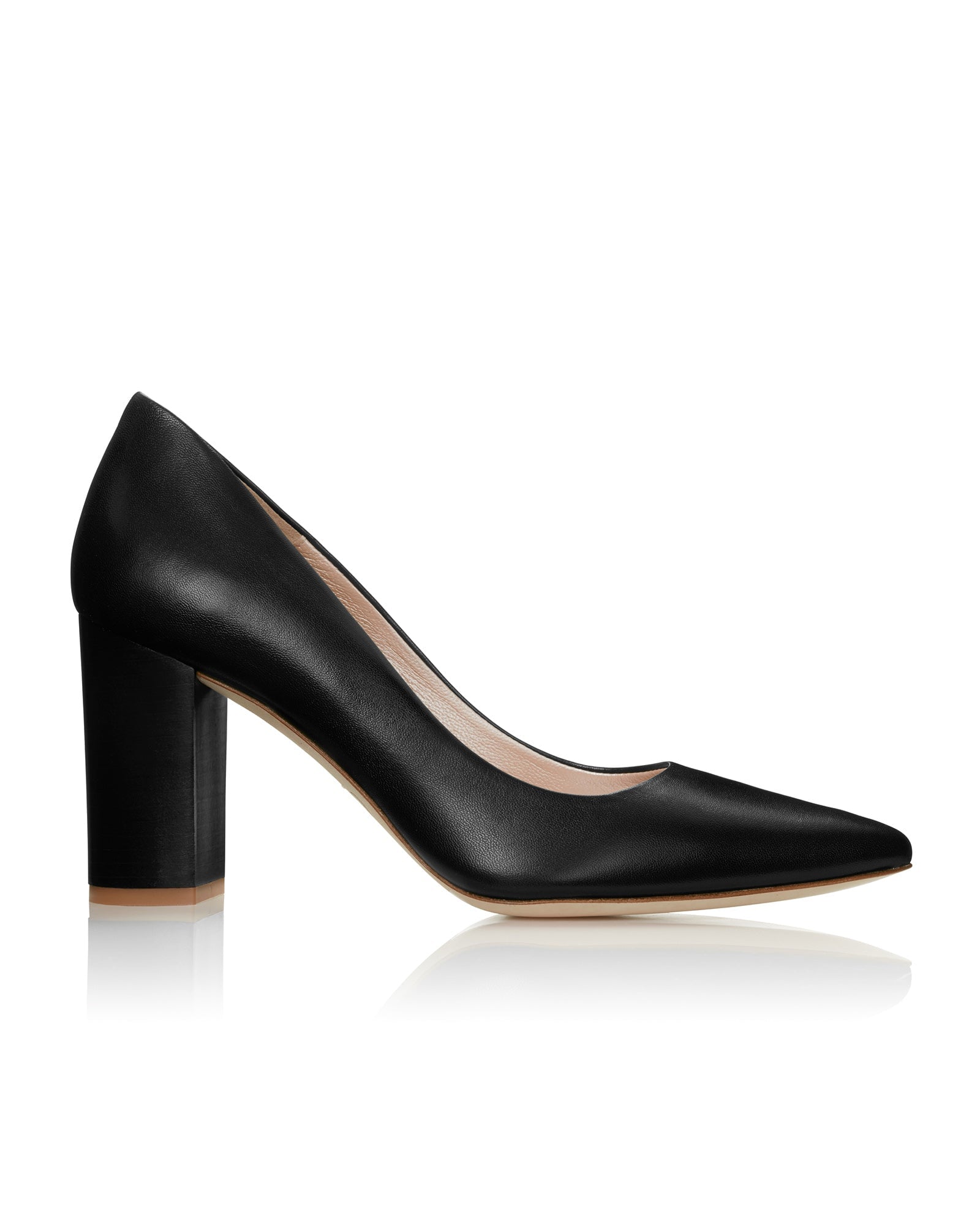 Josie Black Leather Fashion Shoe Mid heel  image