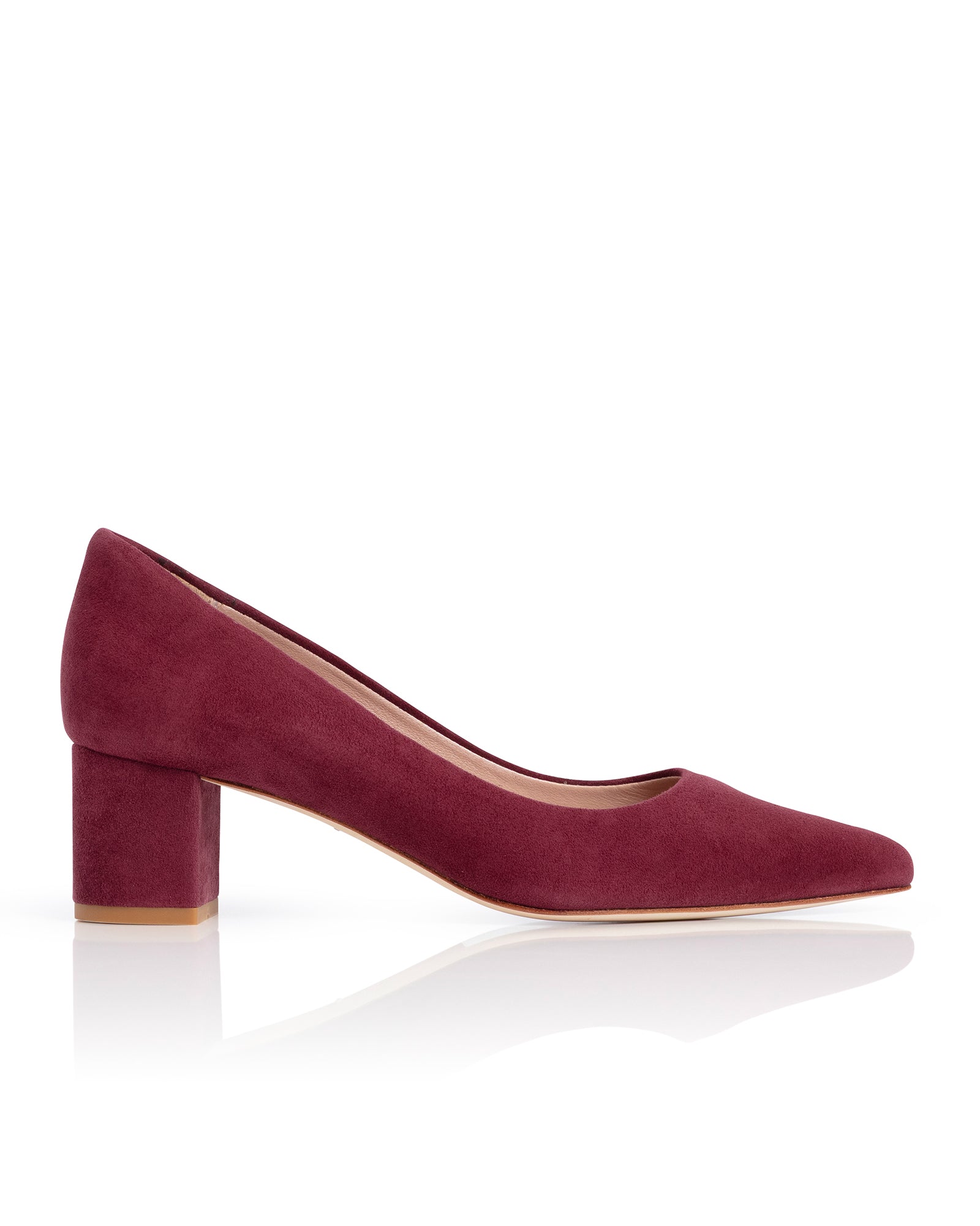Josie Cherry Suede Low Block Heel Emmy London