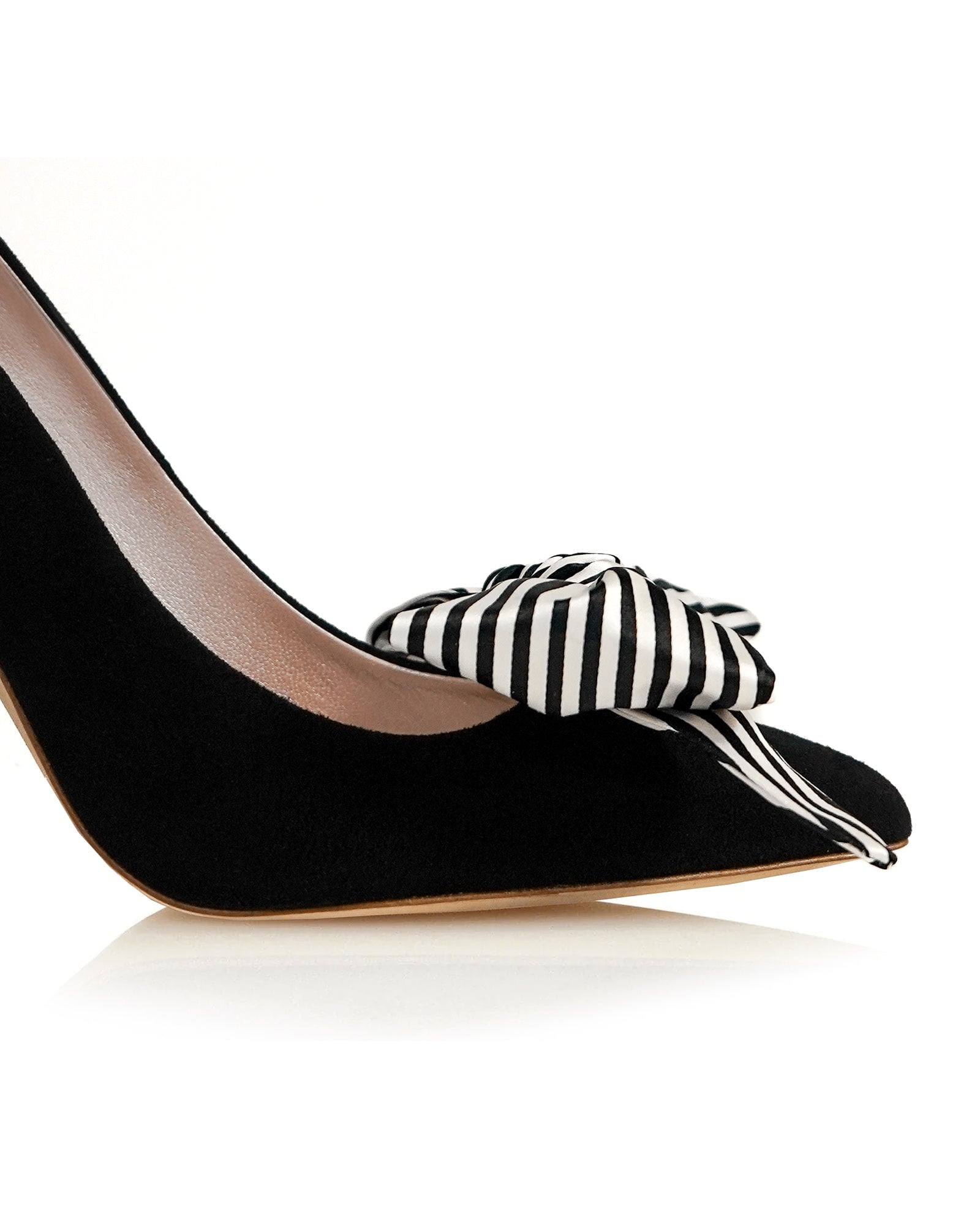 Florence Liquorice stripe Bow Shoe Clips Shoe Clip Print Satin Shoe Clips  image