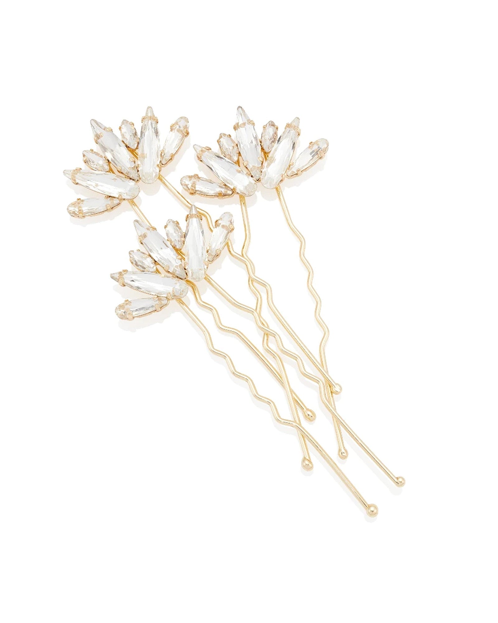 Lotus Cluster Pins Bridal Hair Accessory Floral Crystal Pins  image