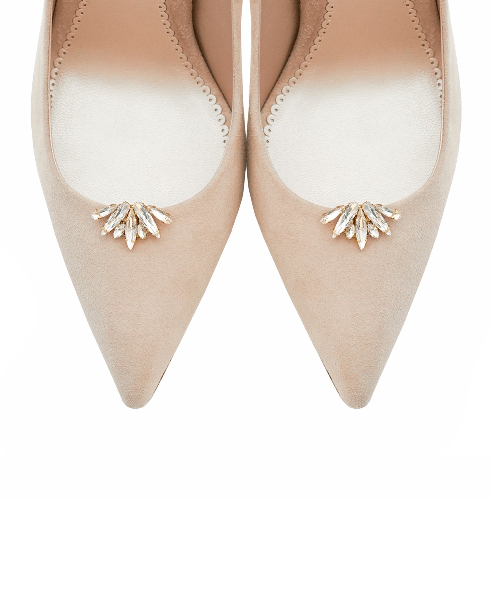 Crystal Gold Cluster Lotus Shoe Clips Emmy London