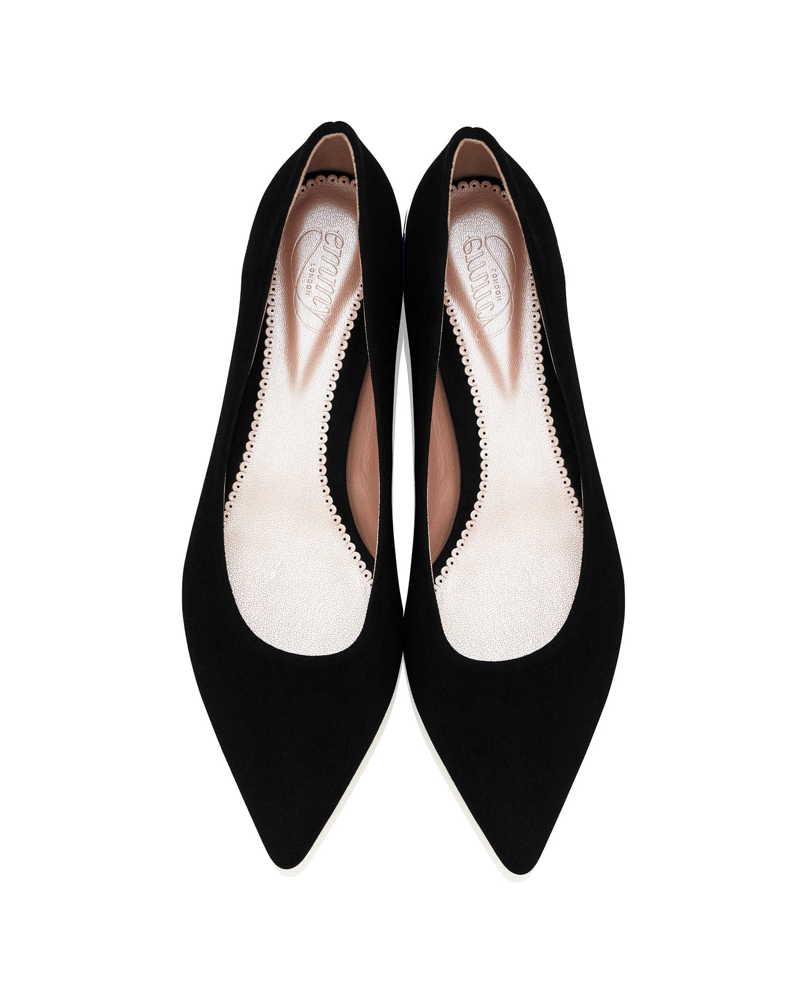 Lulu Jet Black Fashion Shoe Black Suede Pointed Flat  image