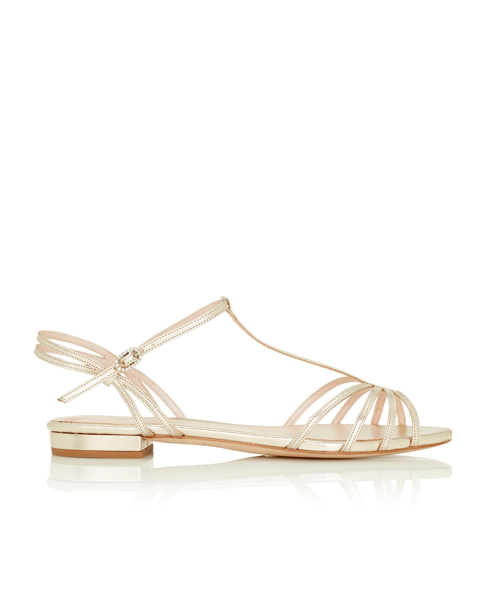 May Gold Leather Flat Sandal | Emmy London May Gold Leather Flat Sandal | Emmy London