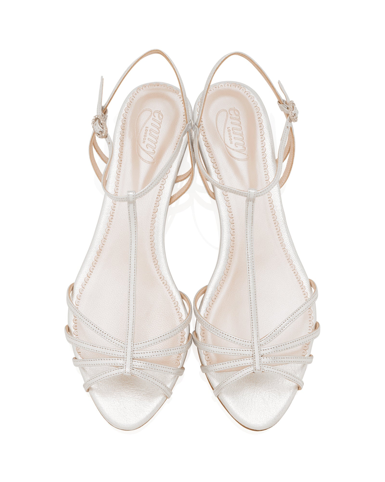 May Silver Bridal Shoe Silver Flat Wedding Sandal  image
