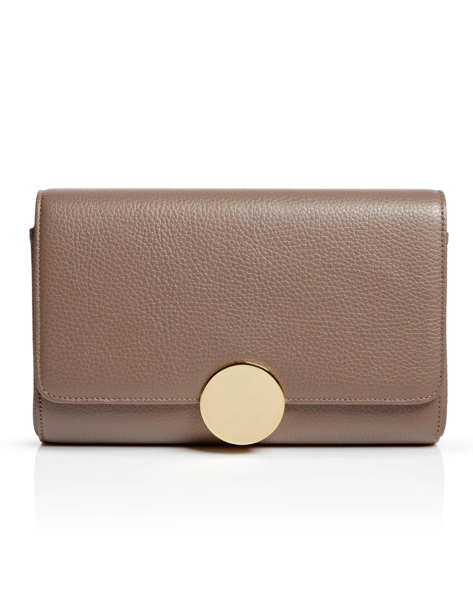 Naomi Textured Taupe Leather Occasion Bag Leather Clutch Bag  image