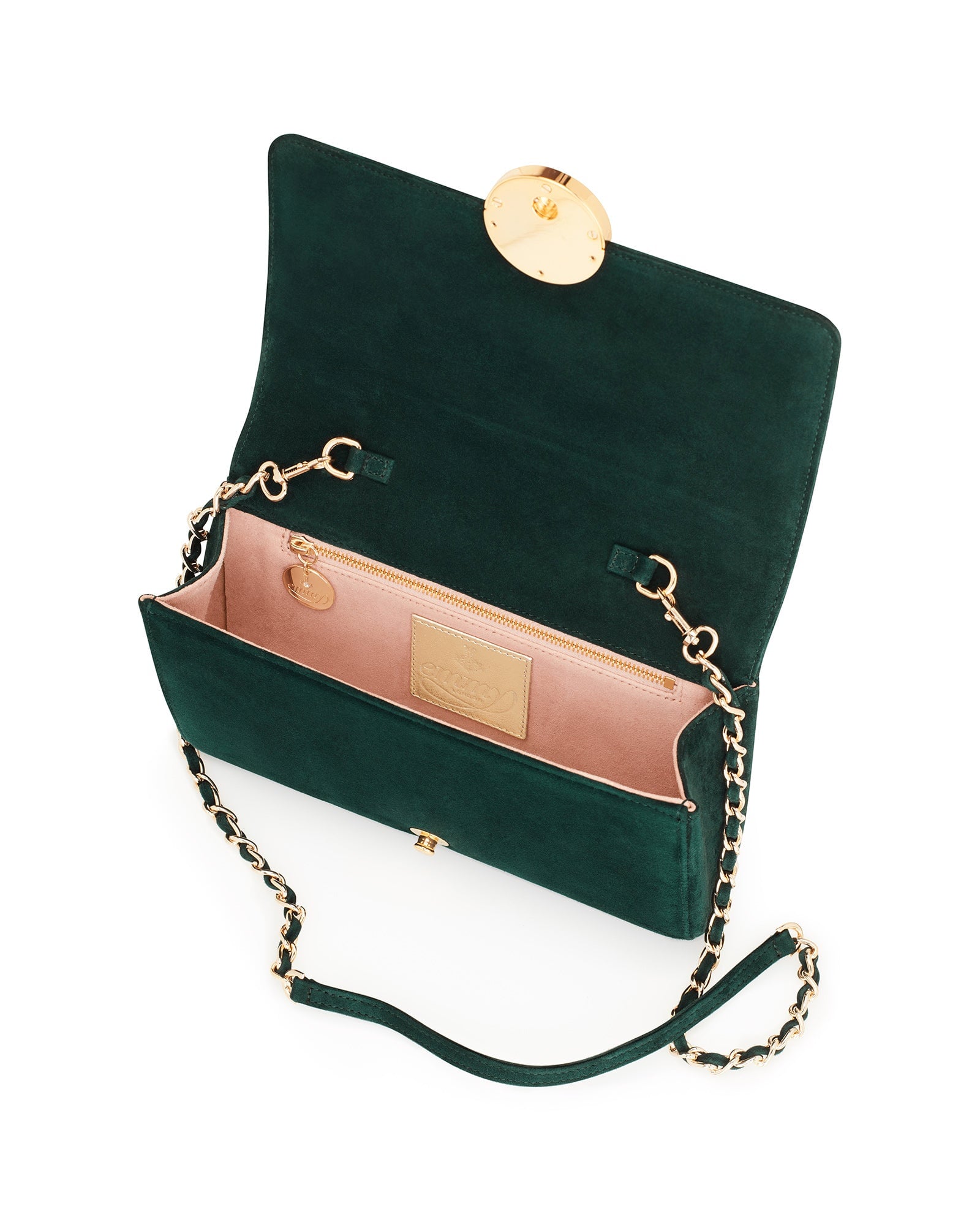 Naomi Greenery Occasion Bag Green Suede Clutch Bag  image