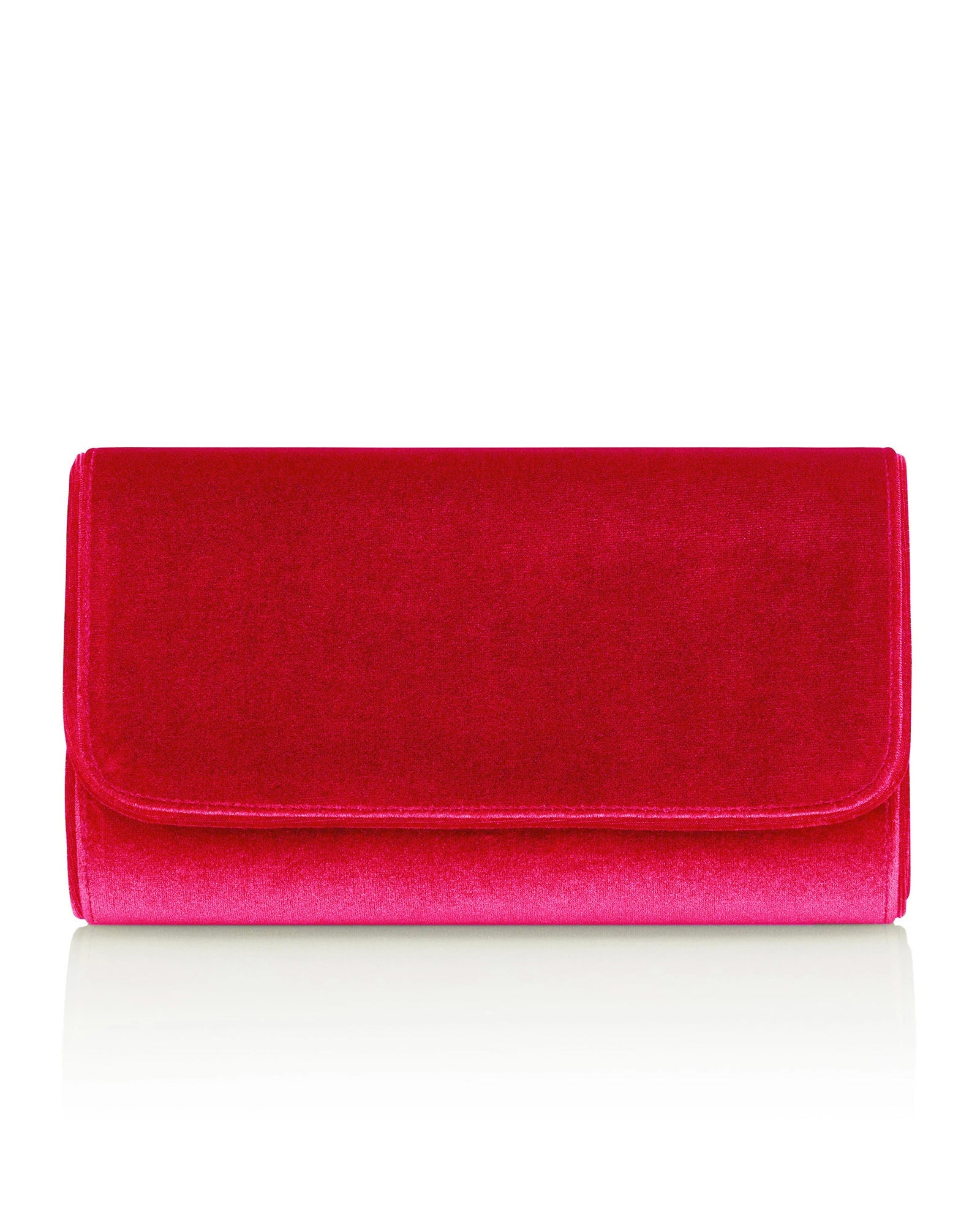 Natasha Hot Pink Velvet Clutch Bag Emmy London - Main Image