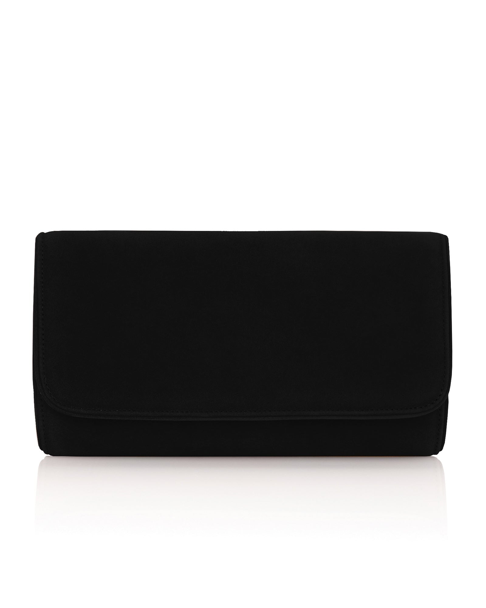 Natasha Black Suede Clutch Bag Emmy London