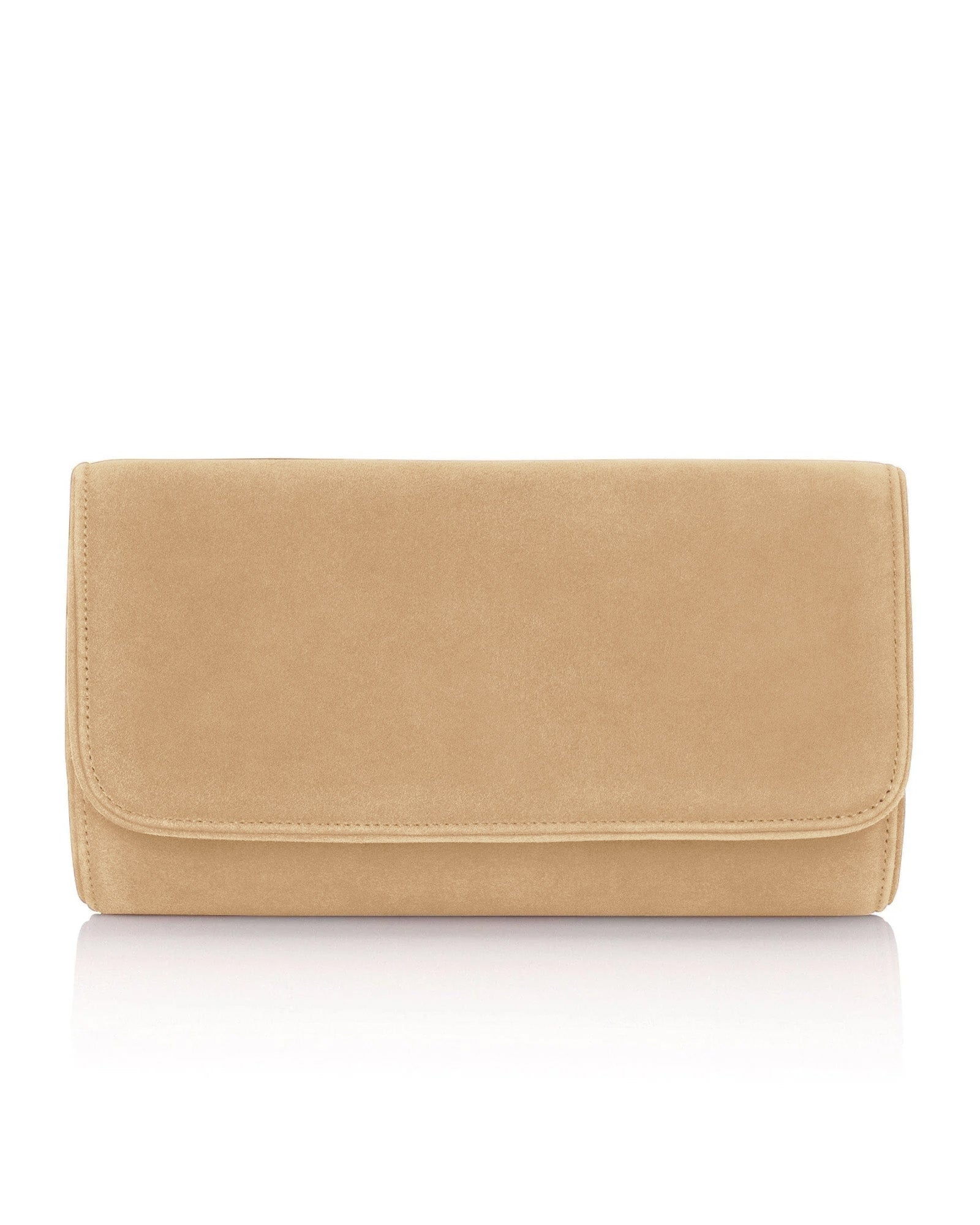 Natasha Latte Suede Clutch Bag Emmy London