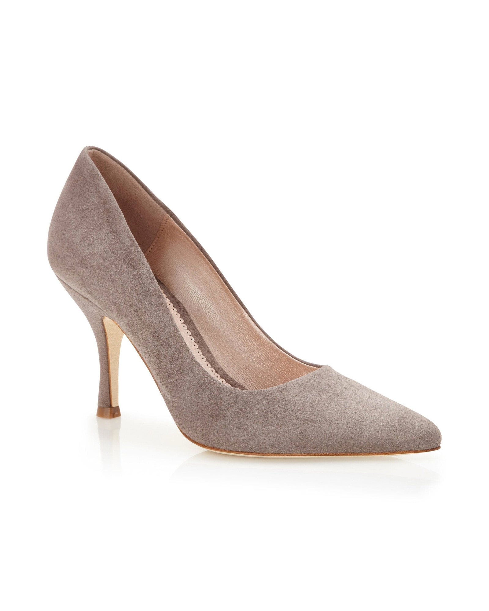 Olivia Cinder Fashion Shoe Grey Suede Court Shoes  image