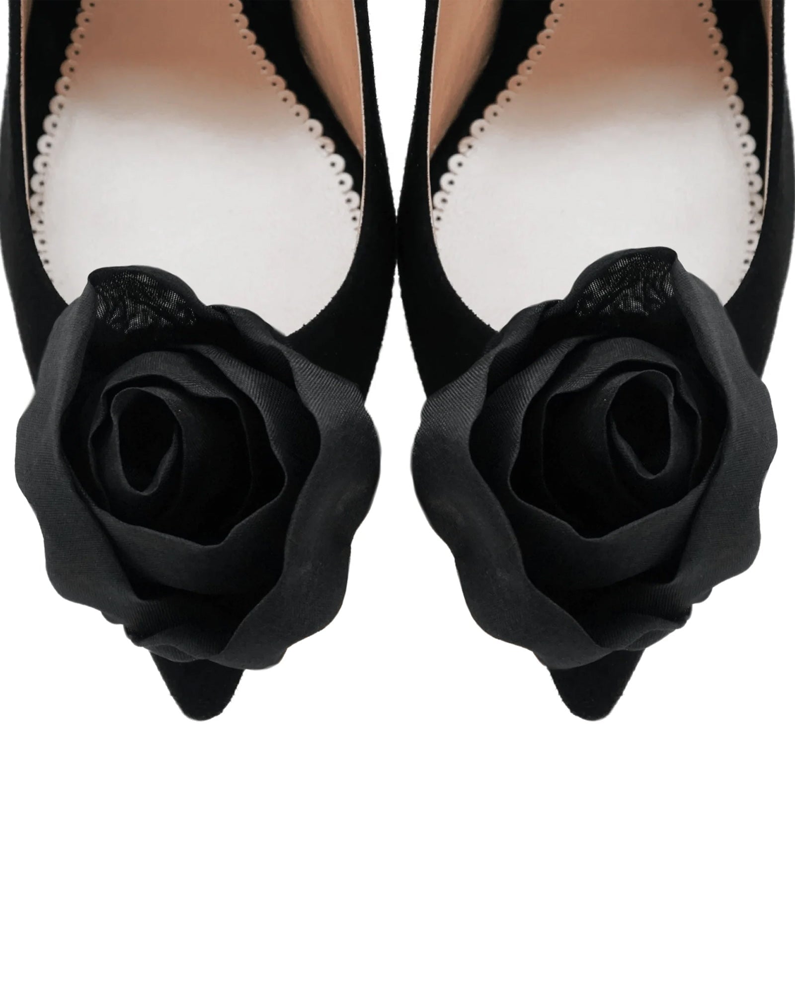 Black Organza Rose Shoe Clips Emmy London - Main Image
