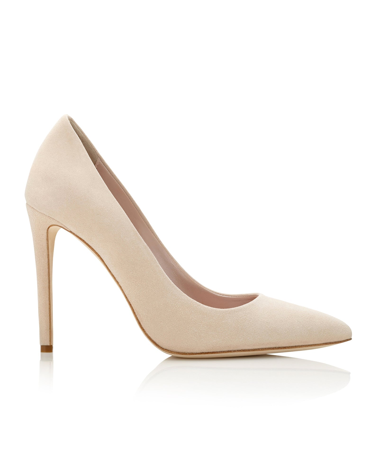 Rebecca Blush Fashion Shoe Nude Suede Pointed Court  image