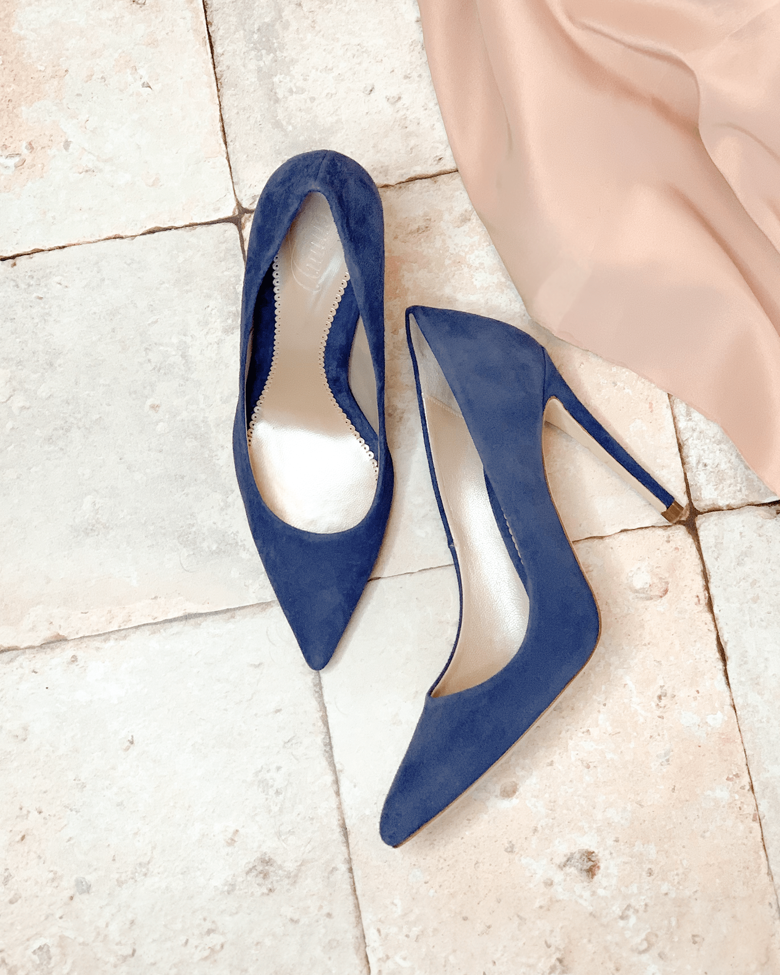 Rebecca High Heel Fashion Shoe Blue-Grey Suede Pointed Court  image
