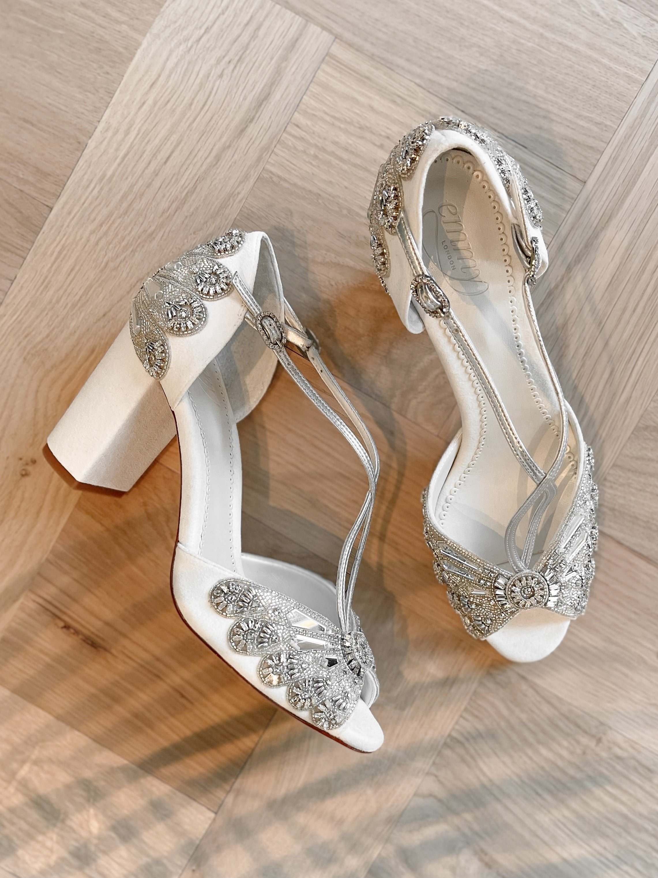 Vegan Cinderella Mid Block Heel Bridal Shoe Vegan Block Ivory Shoe  image