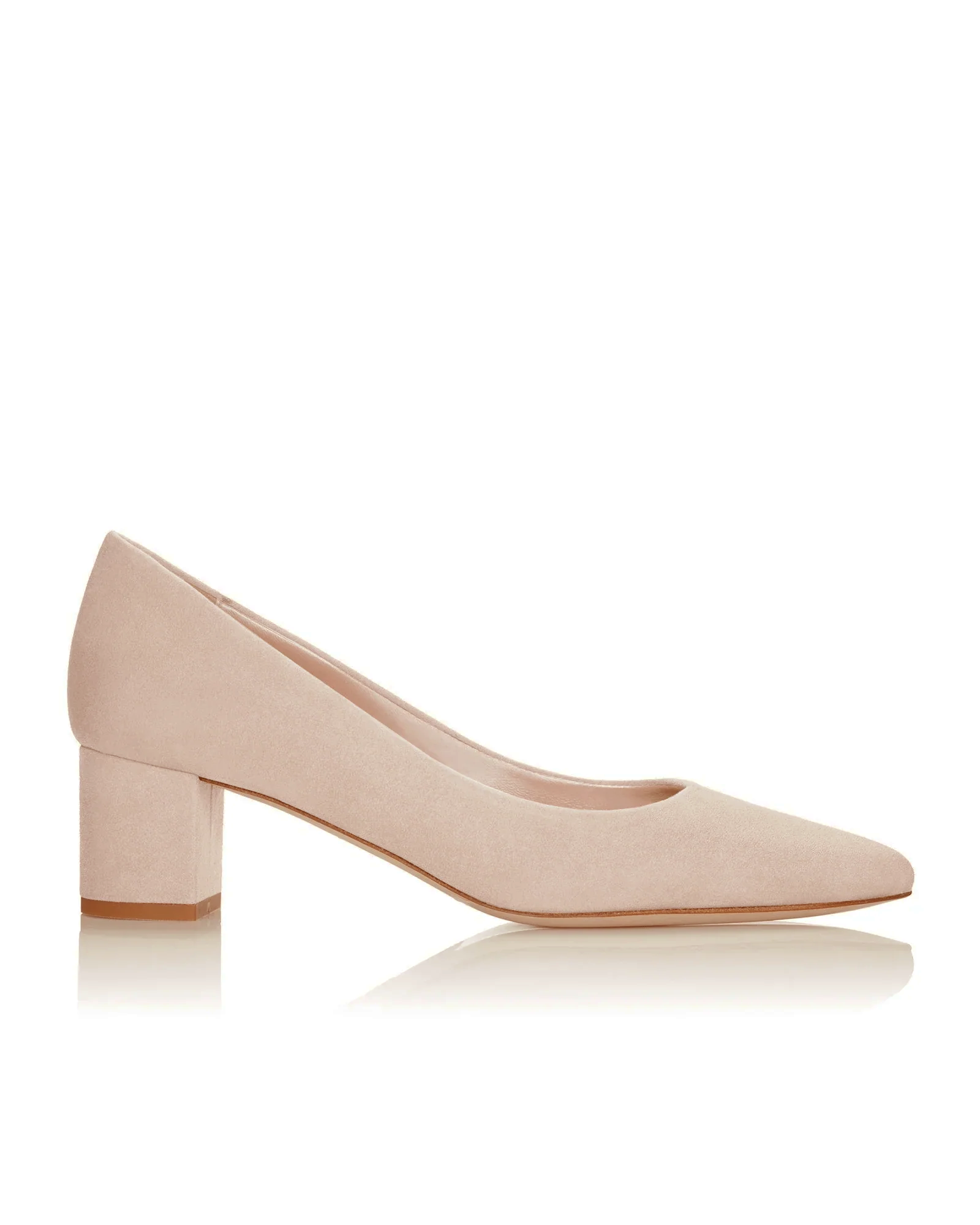 Josie Blush Suede Low Block Heel Emmy London