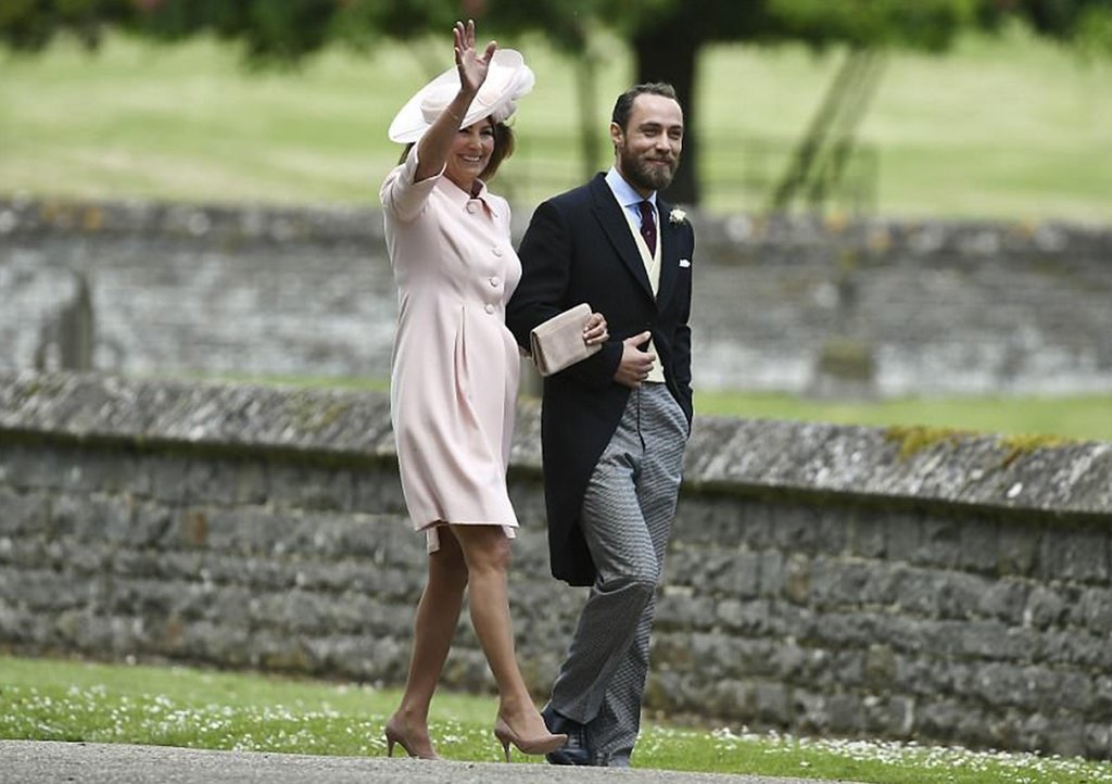 Carole Middleton Wears Emmy London Shoes and Clutch Bag to Pippa Middleton's Wedding card image