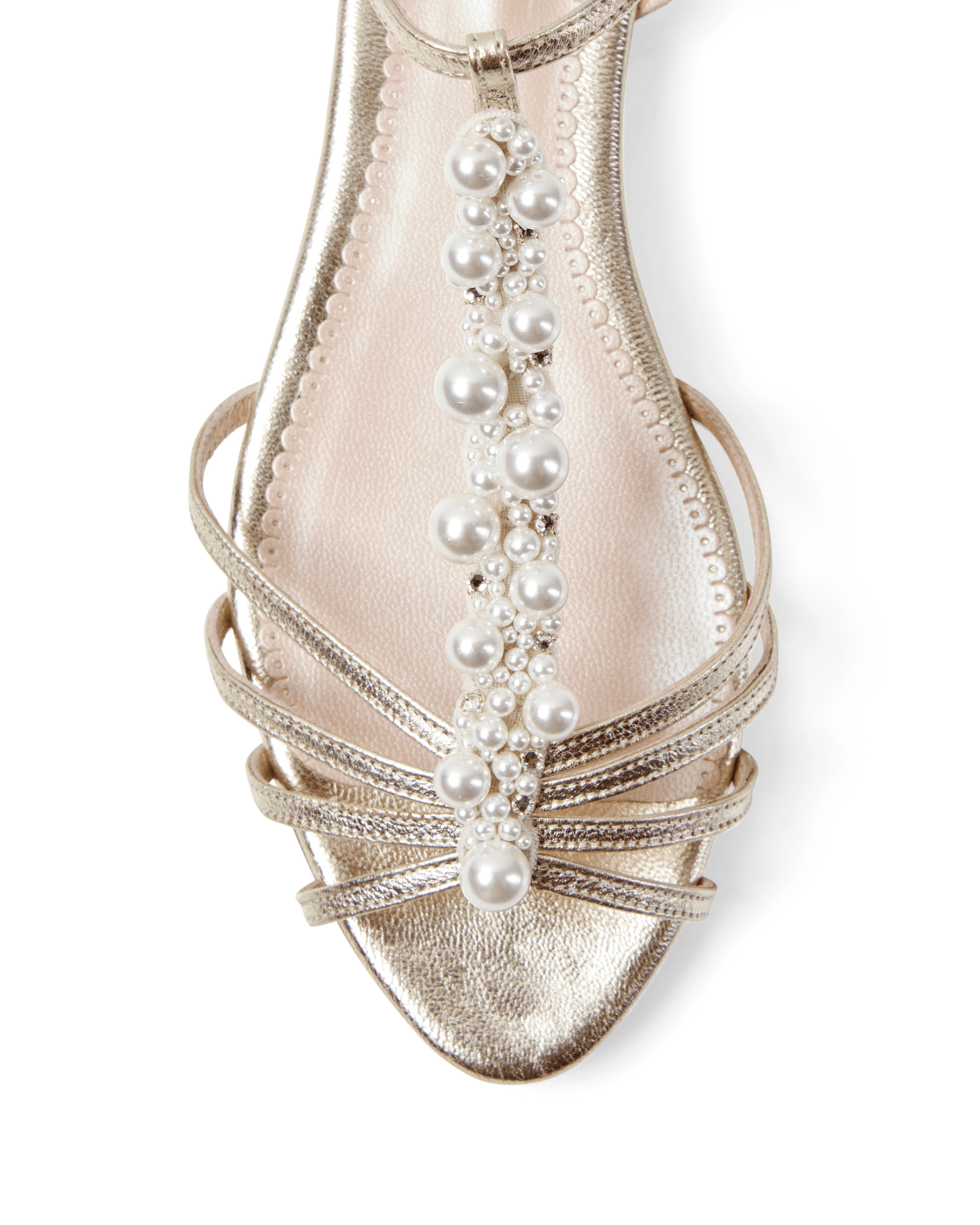 May Pearl Flat Sandal Bridal Shoe Gold Leather Flat Sandal  image