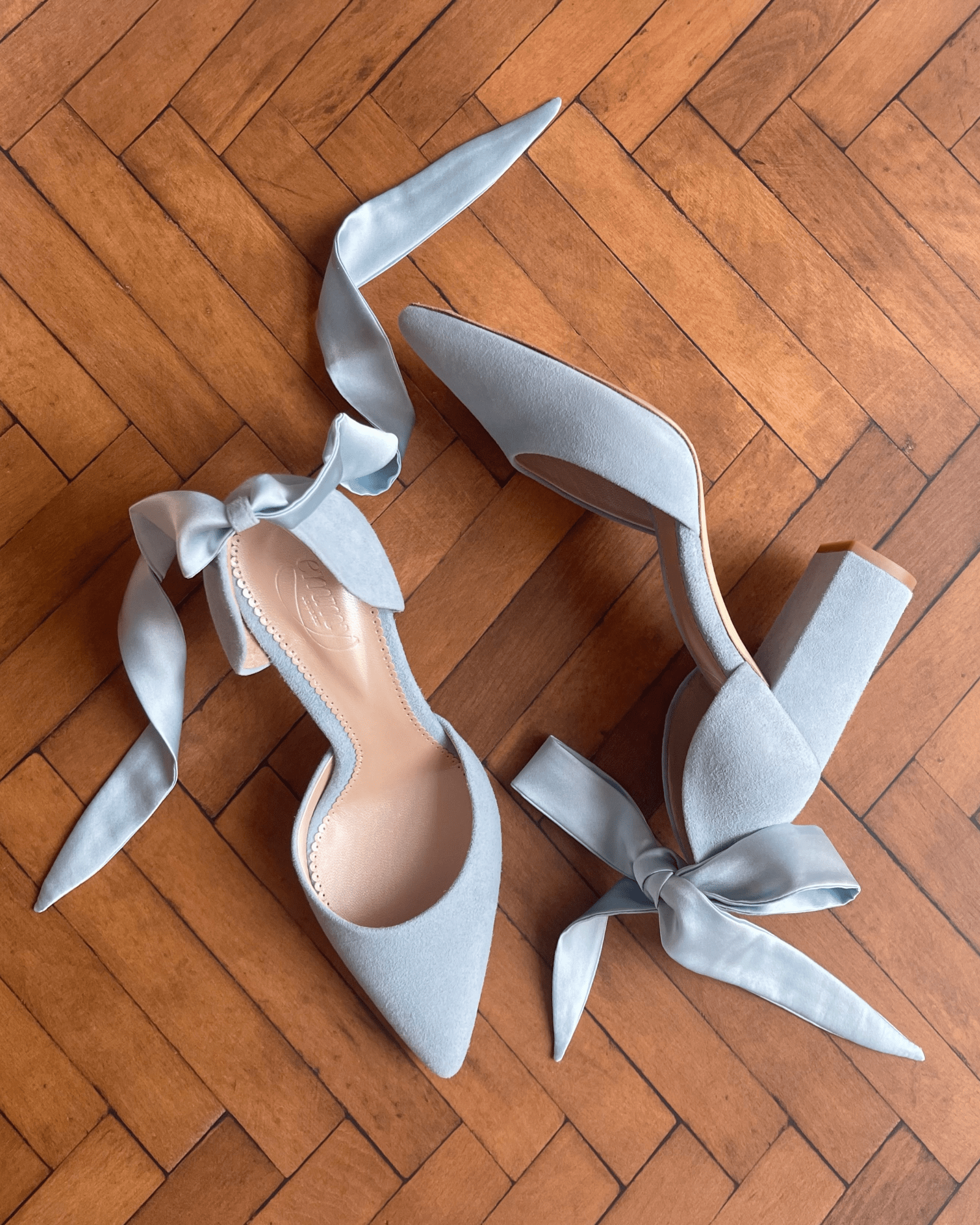 Louboutin pottete blue bottom wedding shoes