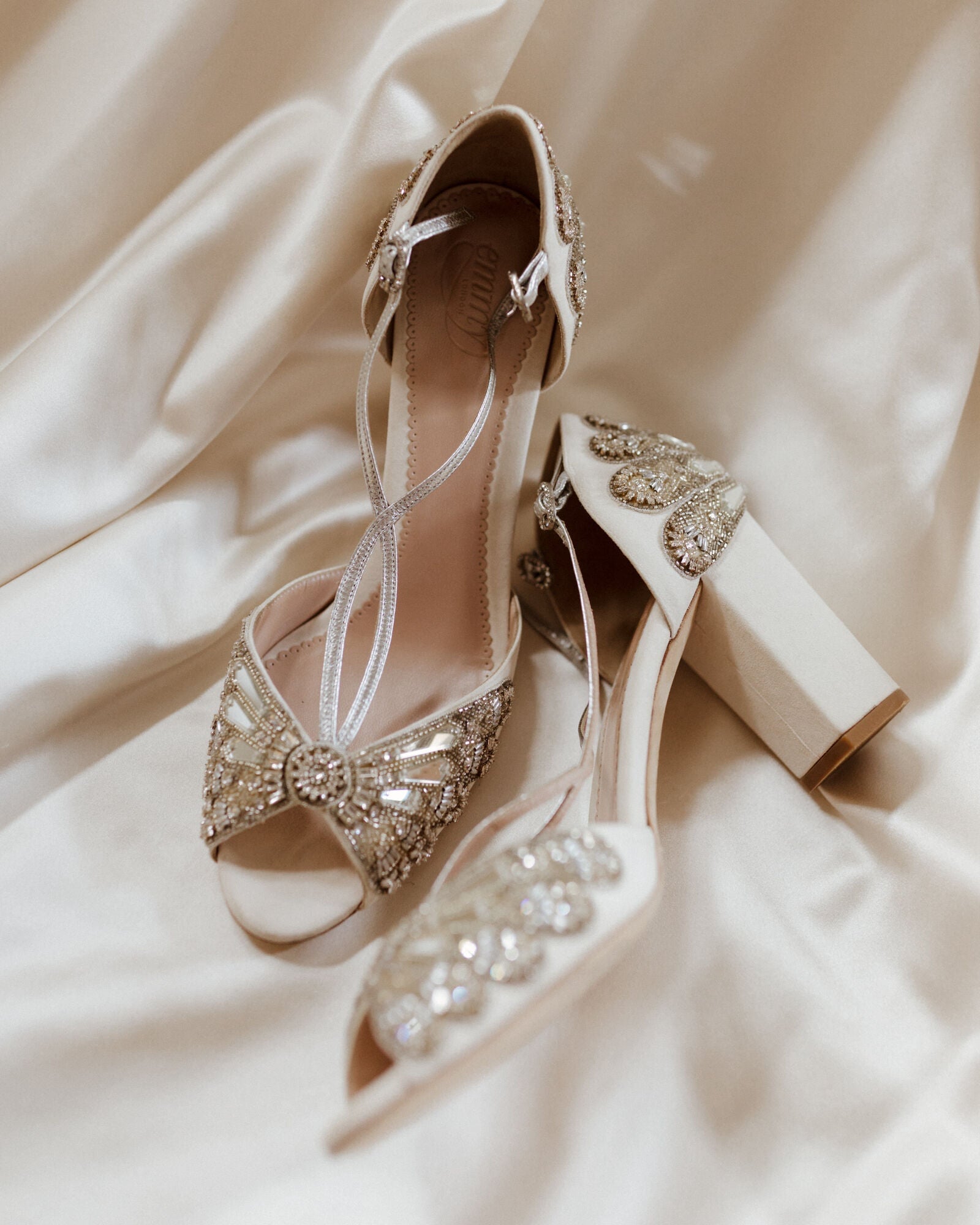Cinderella Mid Block Heel Bridal Shoe Block Heel Bridal Shoes  image