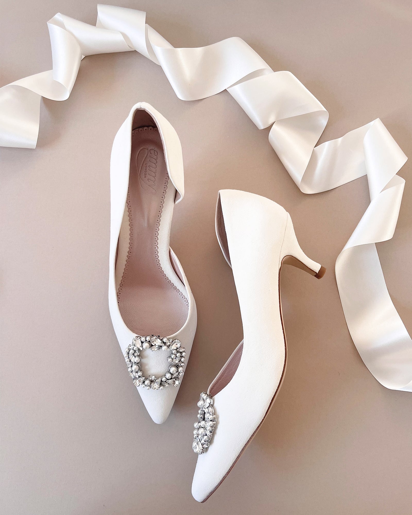 Amelia Low Heel Bridal Shoe Kitten Heel Bridal Court Shoes  image