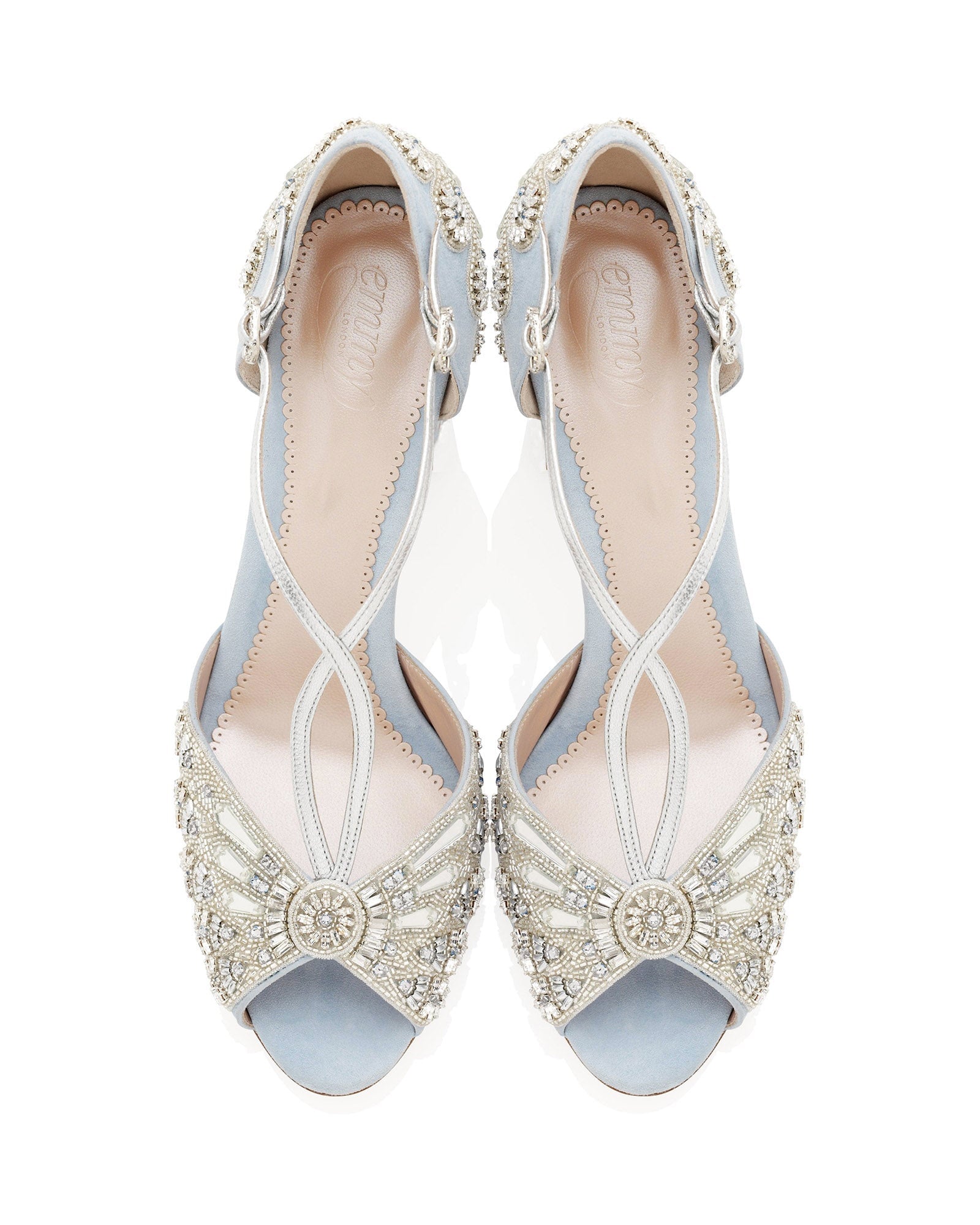Bluebell Bridal Shoe Blue Embellished Wedding Shoes  image