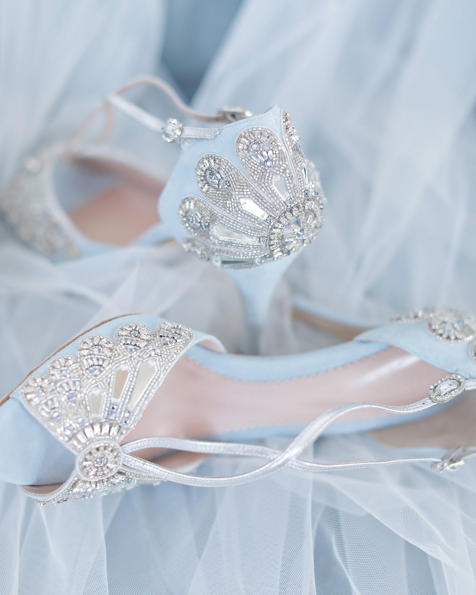 Bluebell Bridal Shoe Blue Embellished Wedding Shoes  image