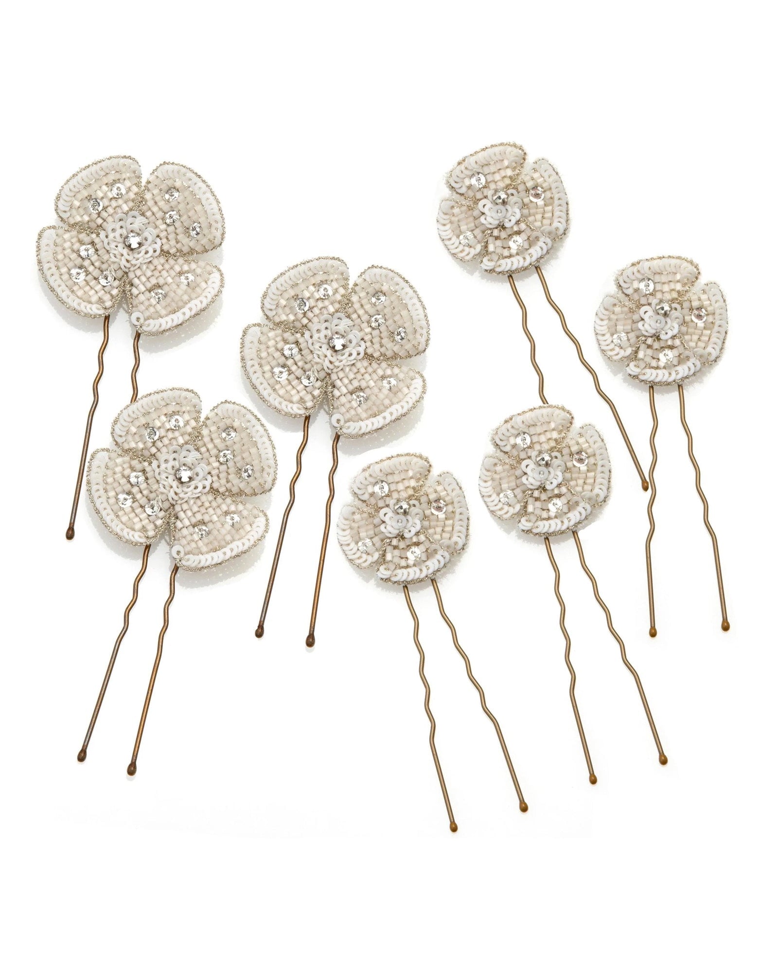 Secret Garden Hair Pins Bridal Hair Accessory Beaded Bridal Flower Pins  image