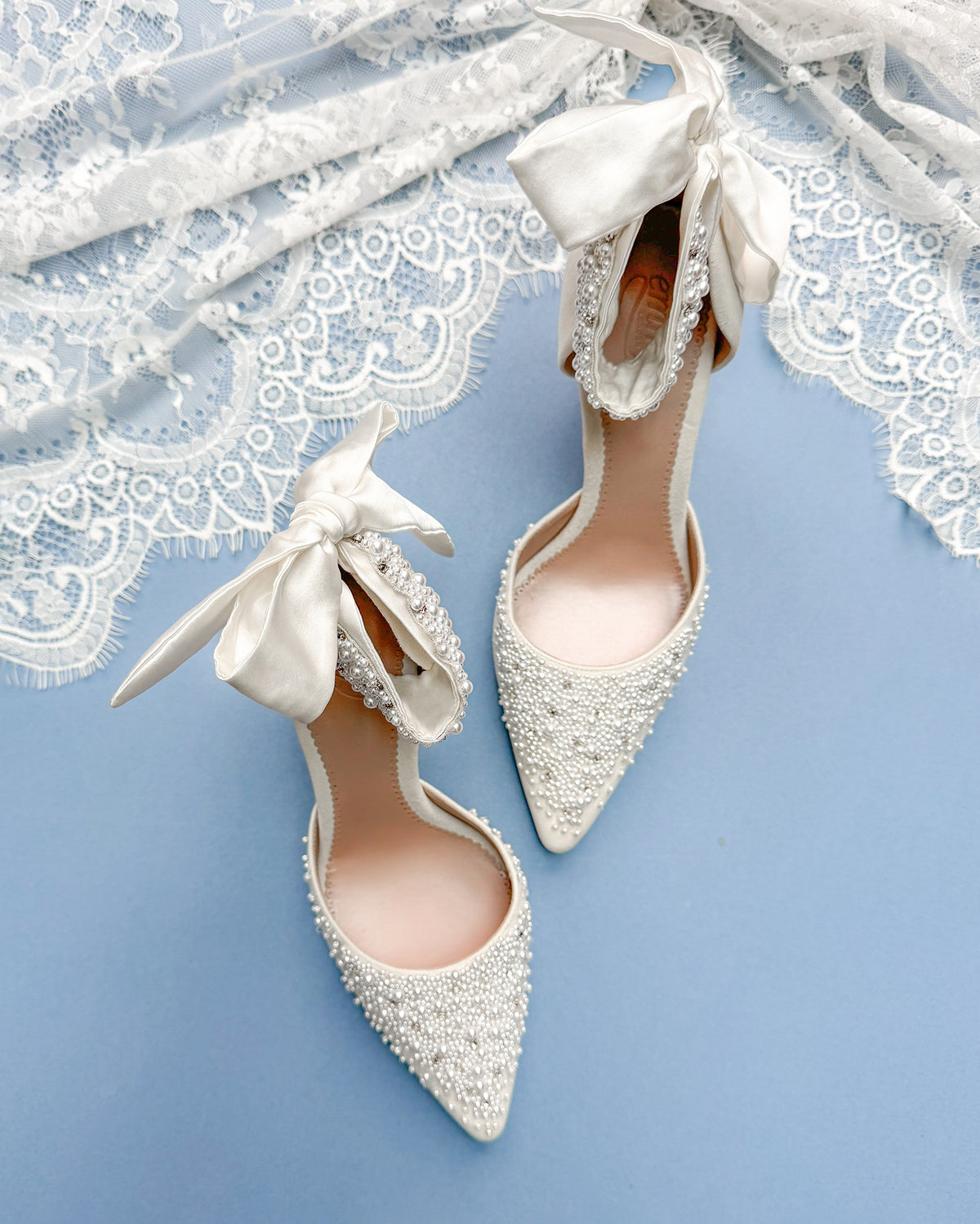 Harriet Beaded Pearl Suede