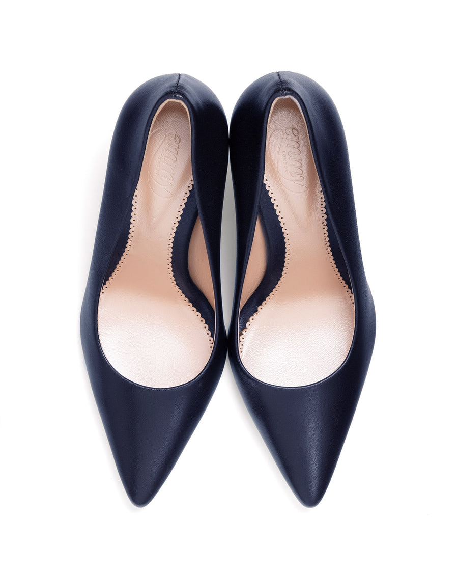 Claudia Navy Leather Stiletto Heel  image