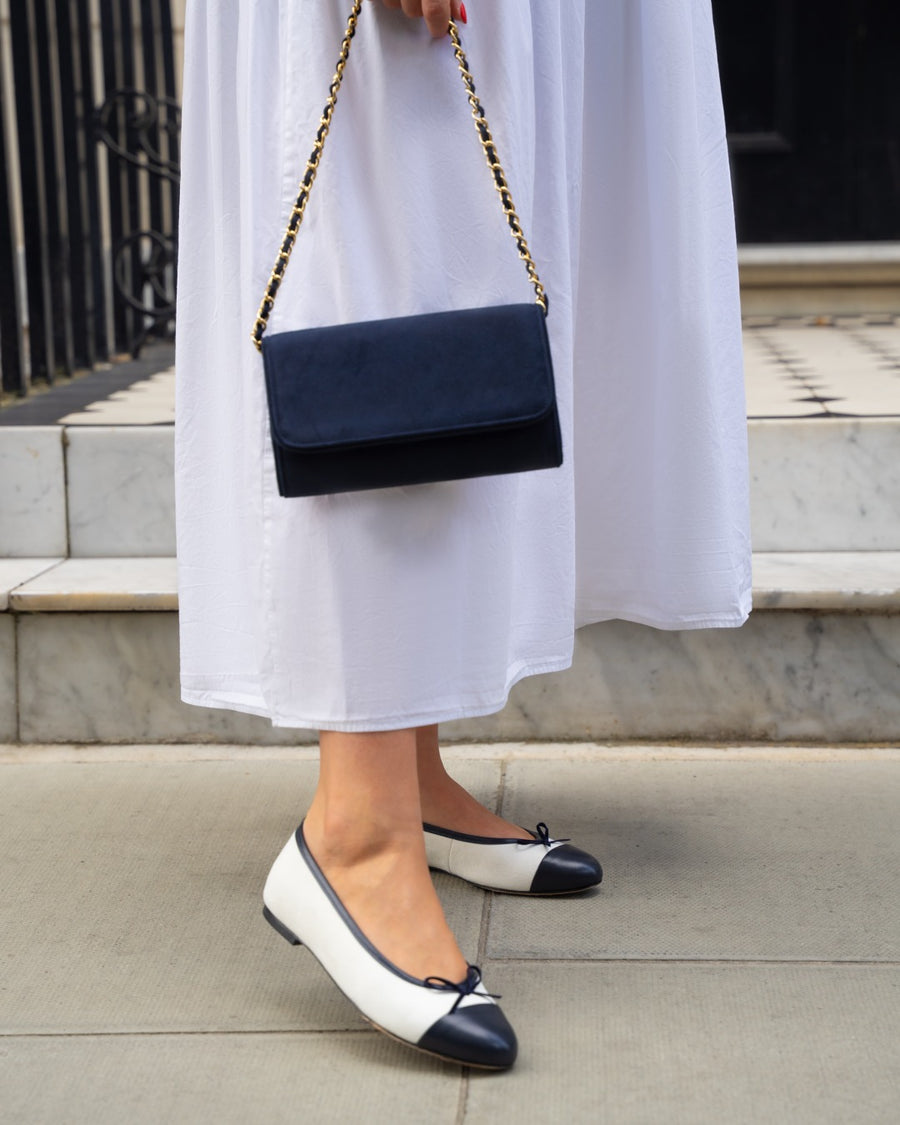 Cece Ivory Suede & Navy Leather image
