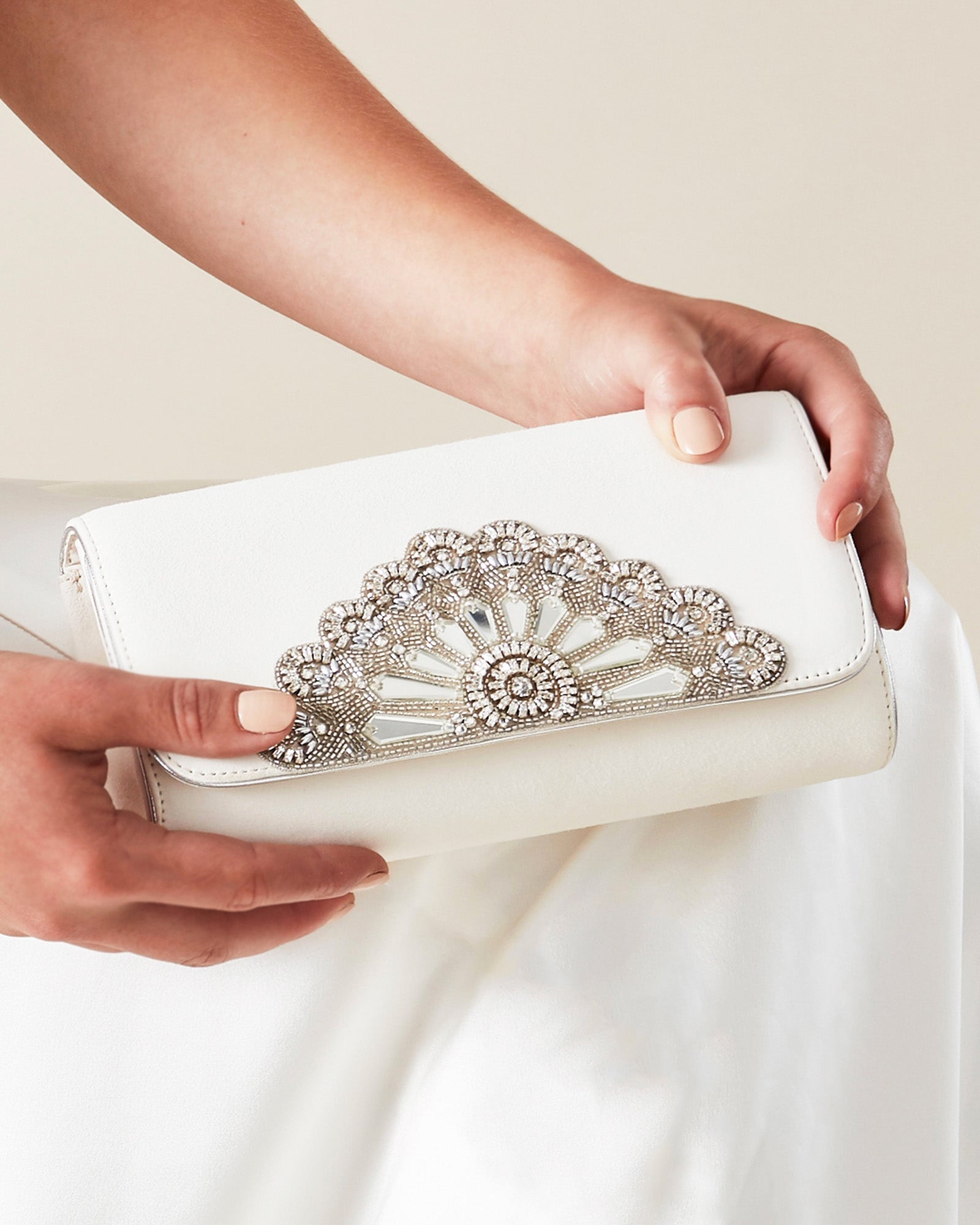 Cinderella Opera Clutch Bridal Bag Embellished Ivory Clutch  image