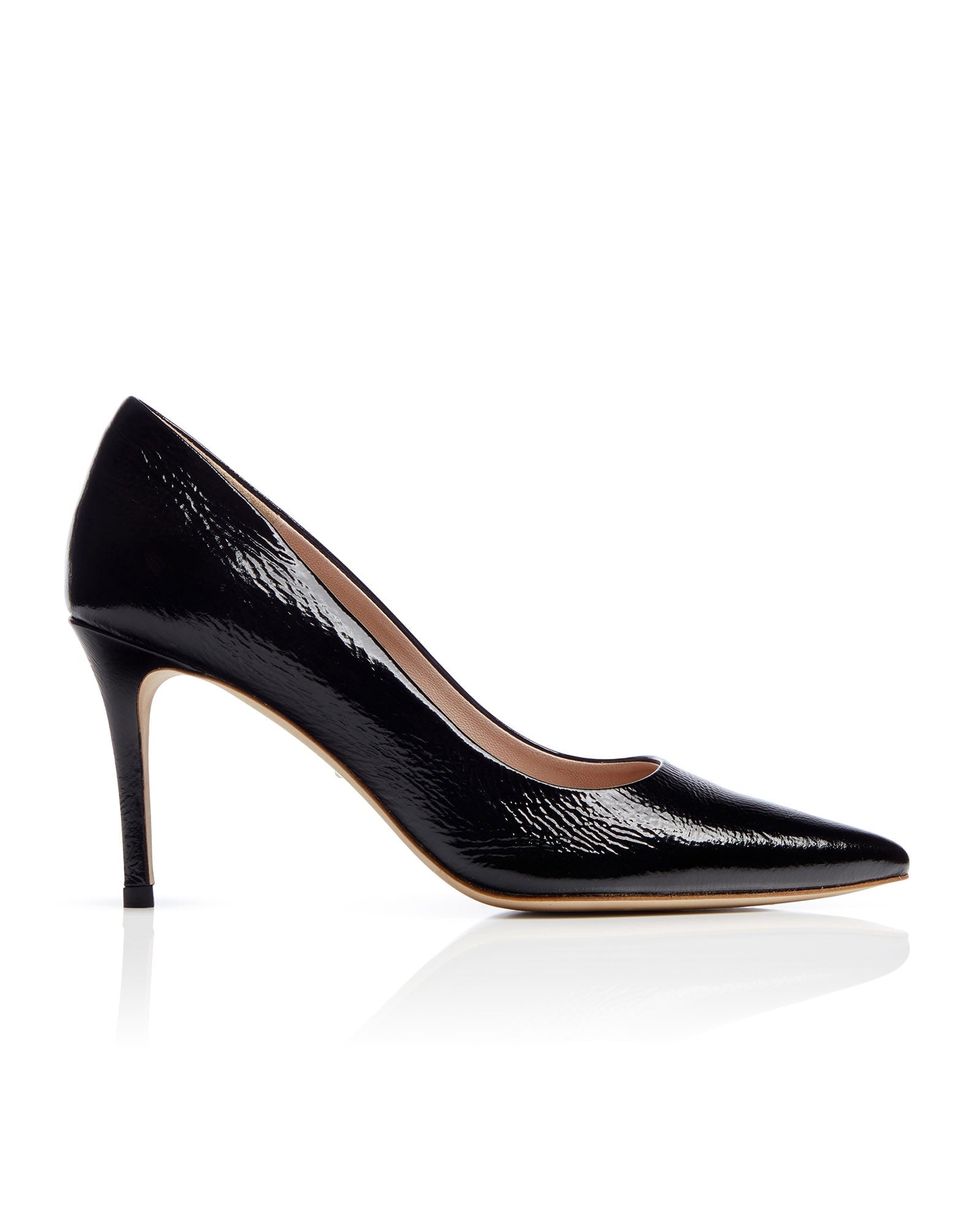 Claudia Patent Black Leather Fashion Shoe Black Leather Pointed Court Shoe  image