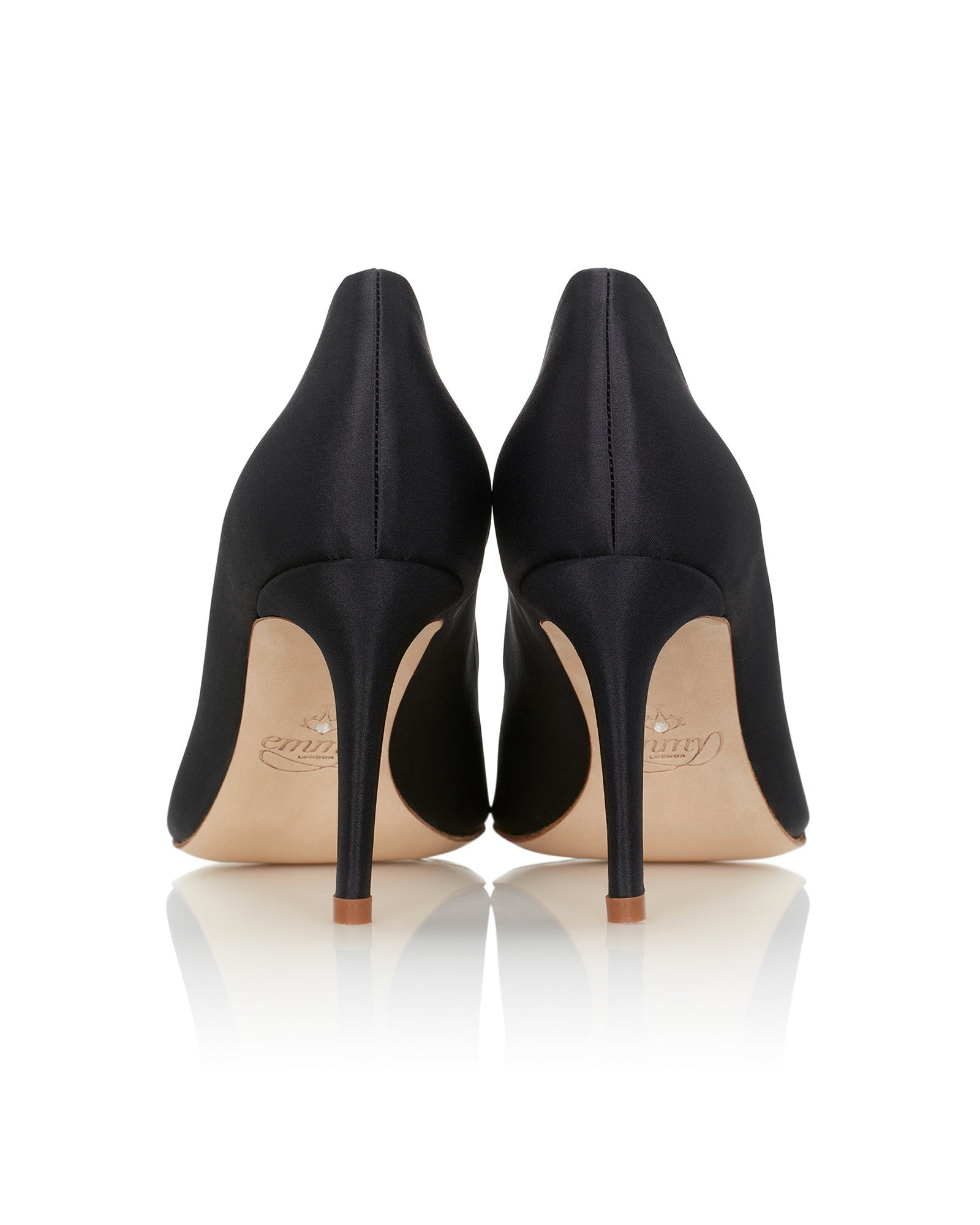 Claudia Jet Black Satin Fashion Shoe Jet Black Court Shoe  image