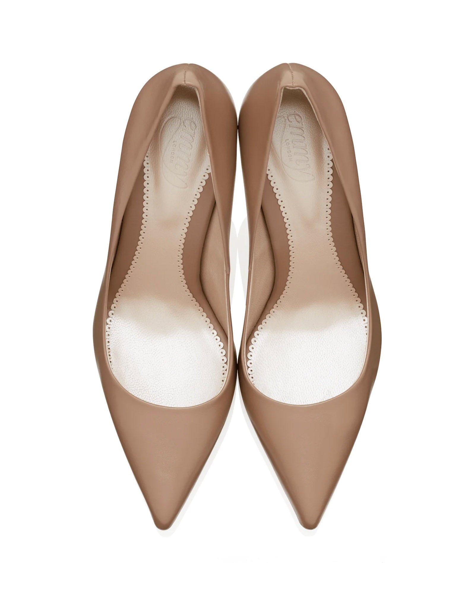 Claudia Tan Leather Fashion Shoe Nude Leather Pointed Court Shoe  image