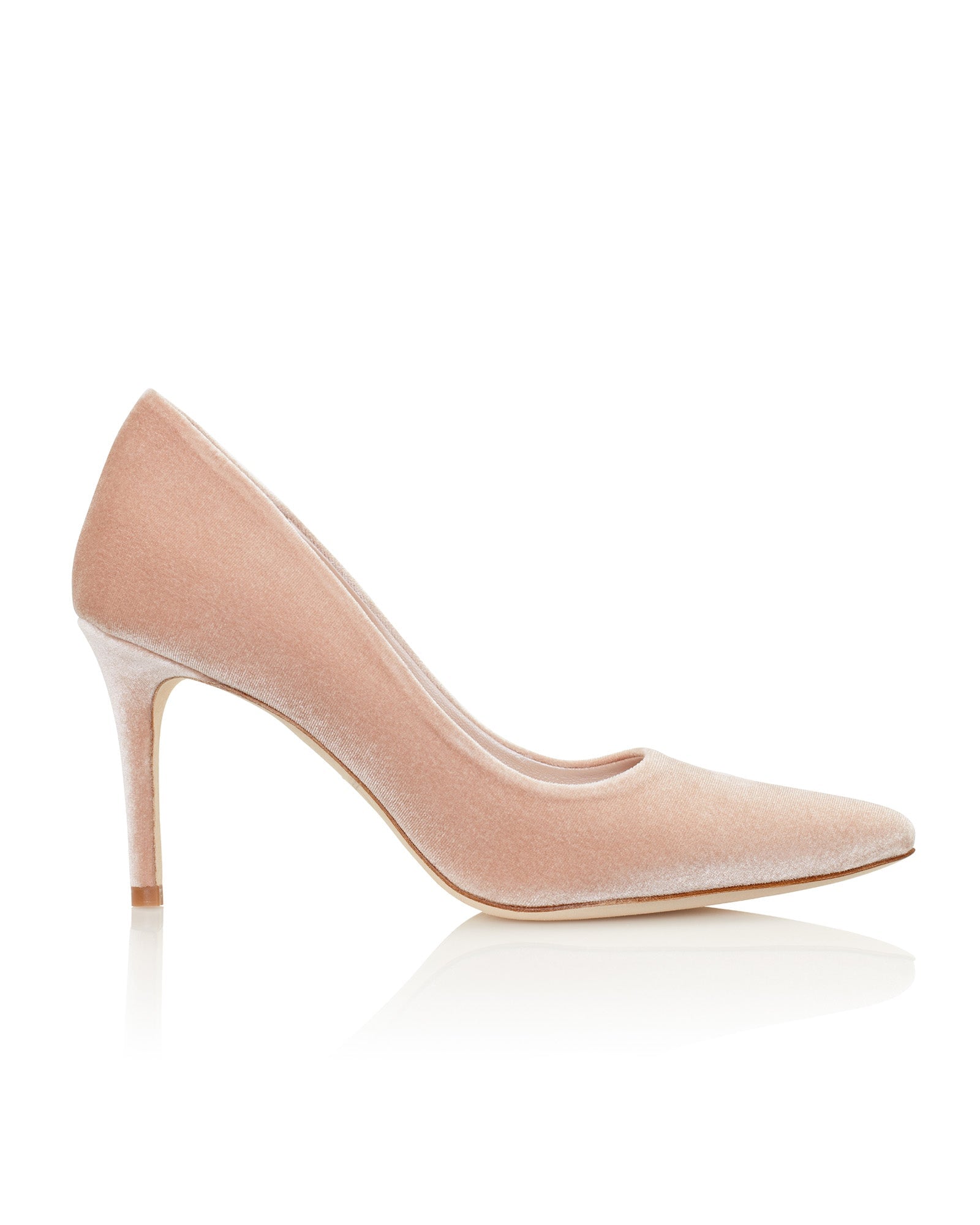Claudia Velvet Blush Fashion Shoe Pink Velvet Court Shoe  image