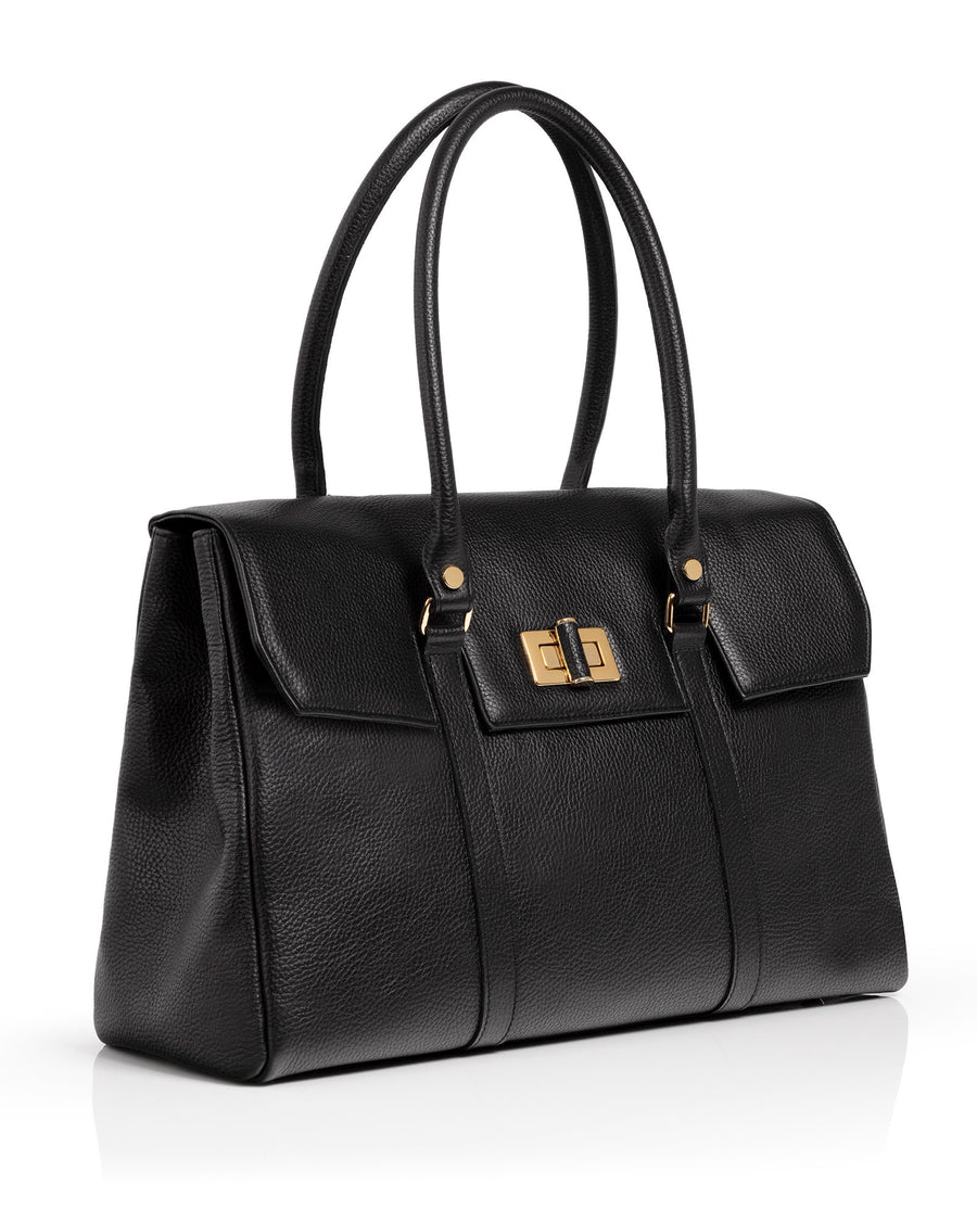 Eleanor Black Textured Leather image