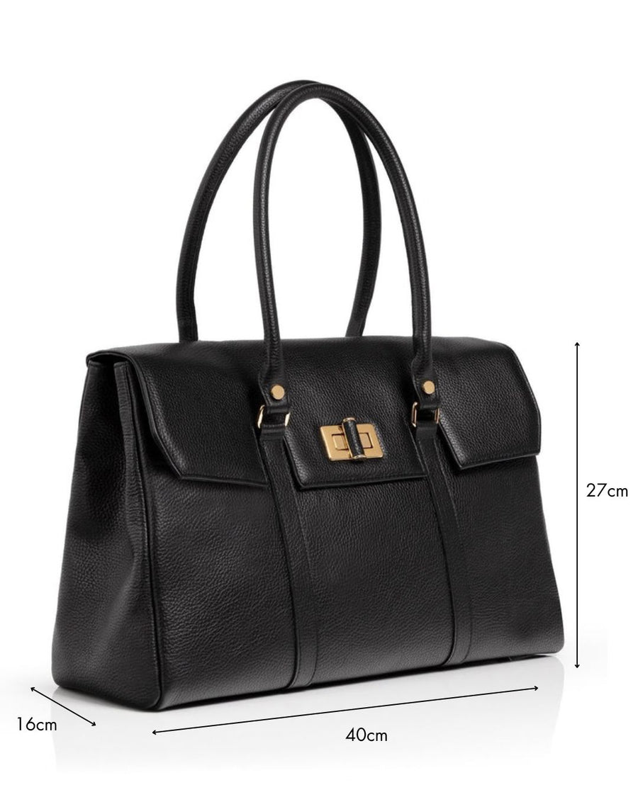 Eleanor Black Textured Leather image