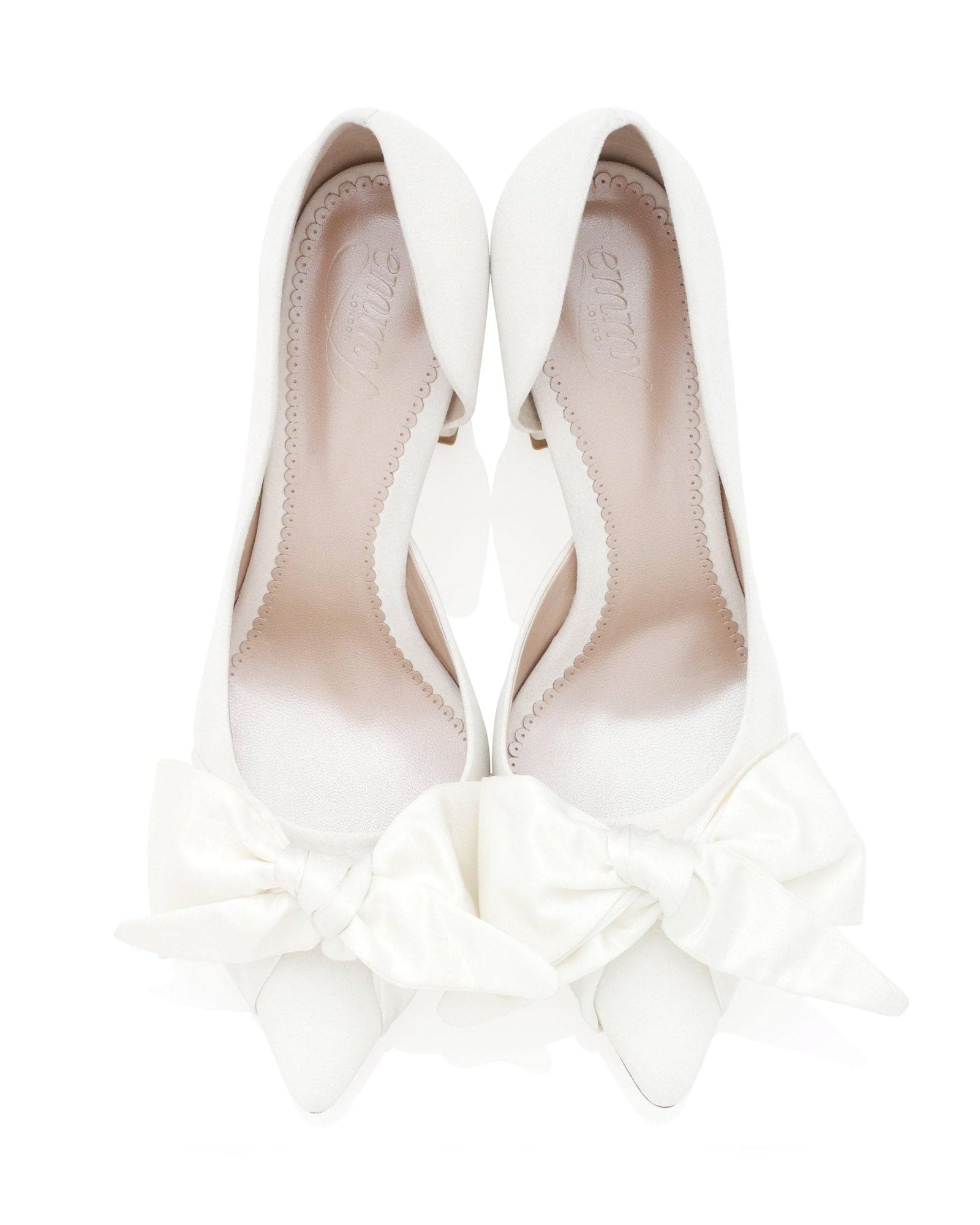 Florence Block Ivory Bridal Shoe Bridal Shoes with Satin Bows  image