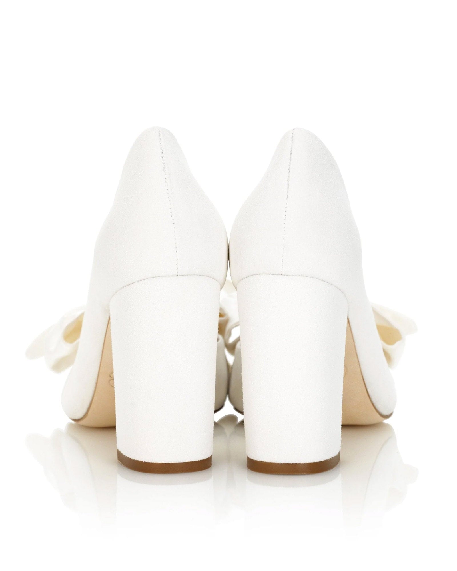 Florence Block Ivory Bridal Shoe Bridal Shoes with Satin Bows  image